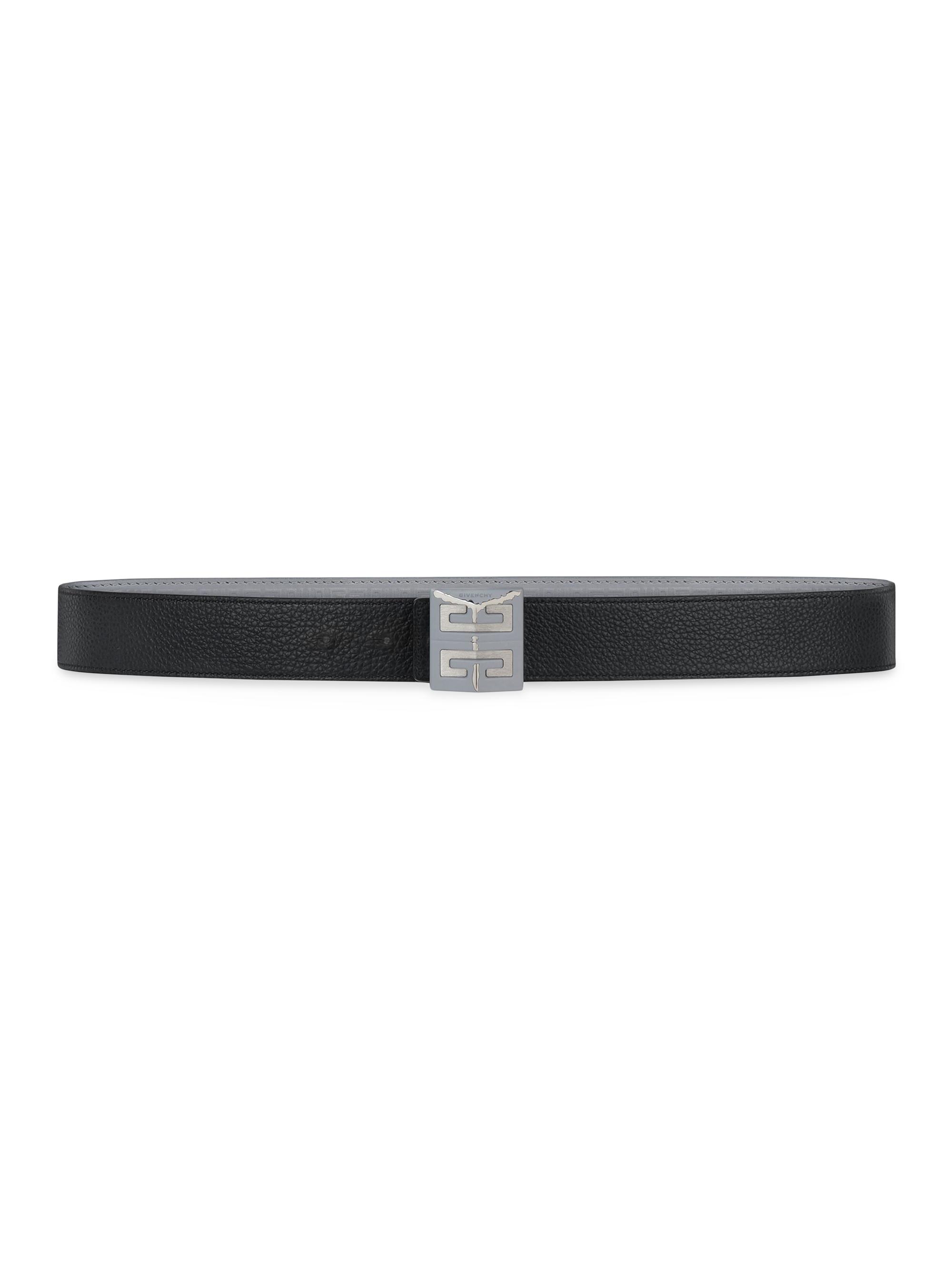 Givenchy Men's 4G Reversible Belt In Micro 4G Leather - Black Grey