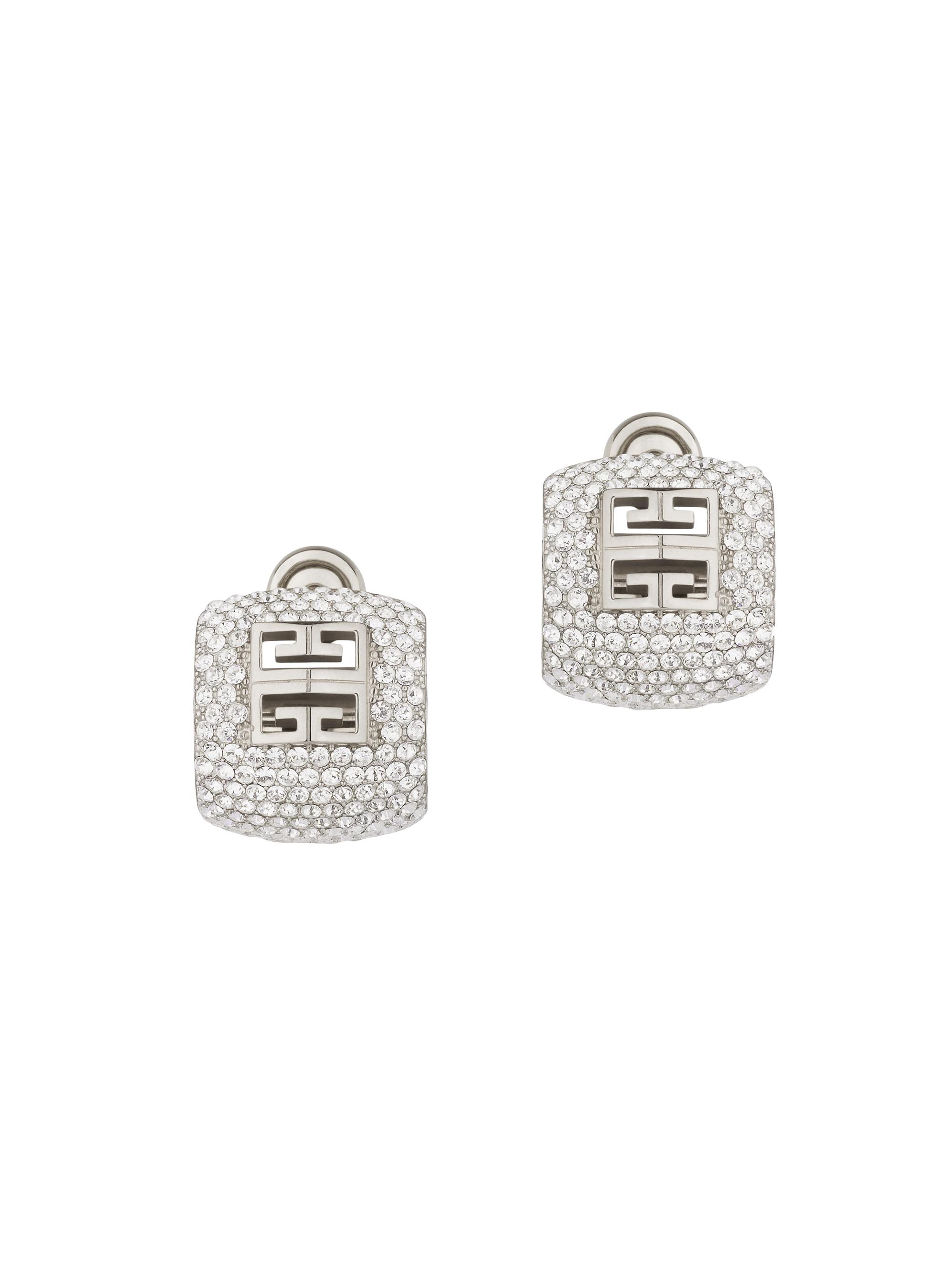 Givenchy Women's 4G Earrings In Metal With Crystals - Silvery