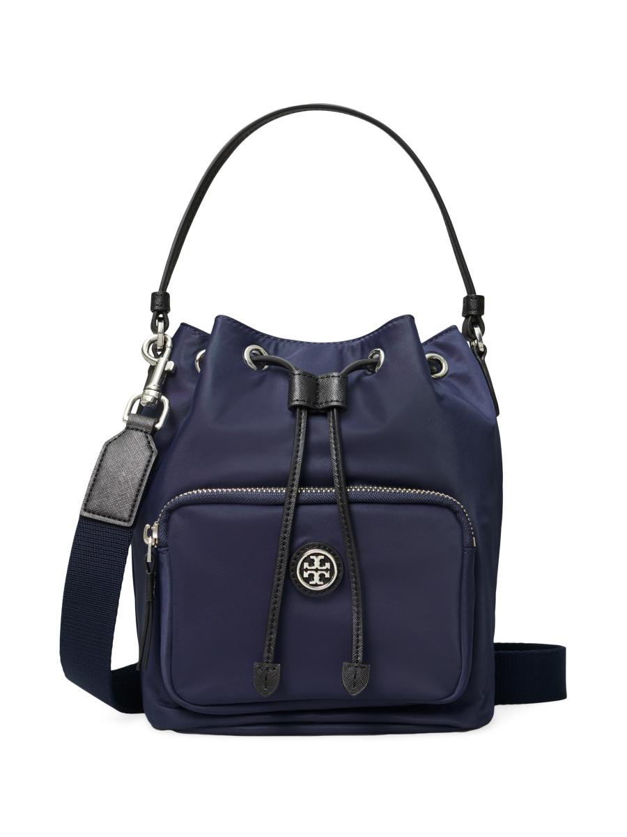 Tory Burch 正規品/送料関税込み VIRGINIA NYLON CYLINDRIC BAG Tory Burch Women's Virginia Nylon Cylinder Bag, Black, One