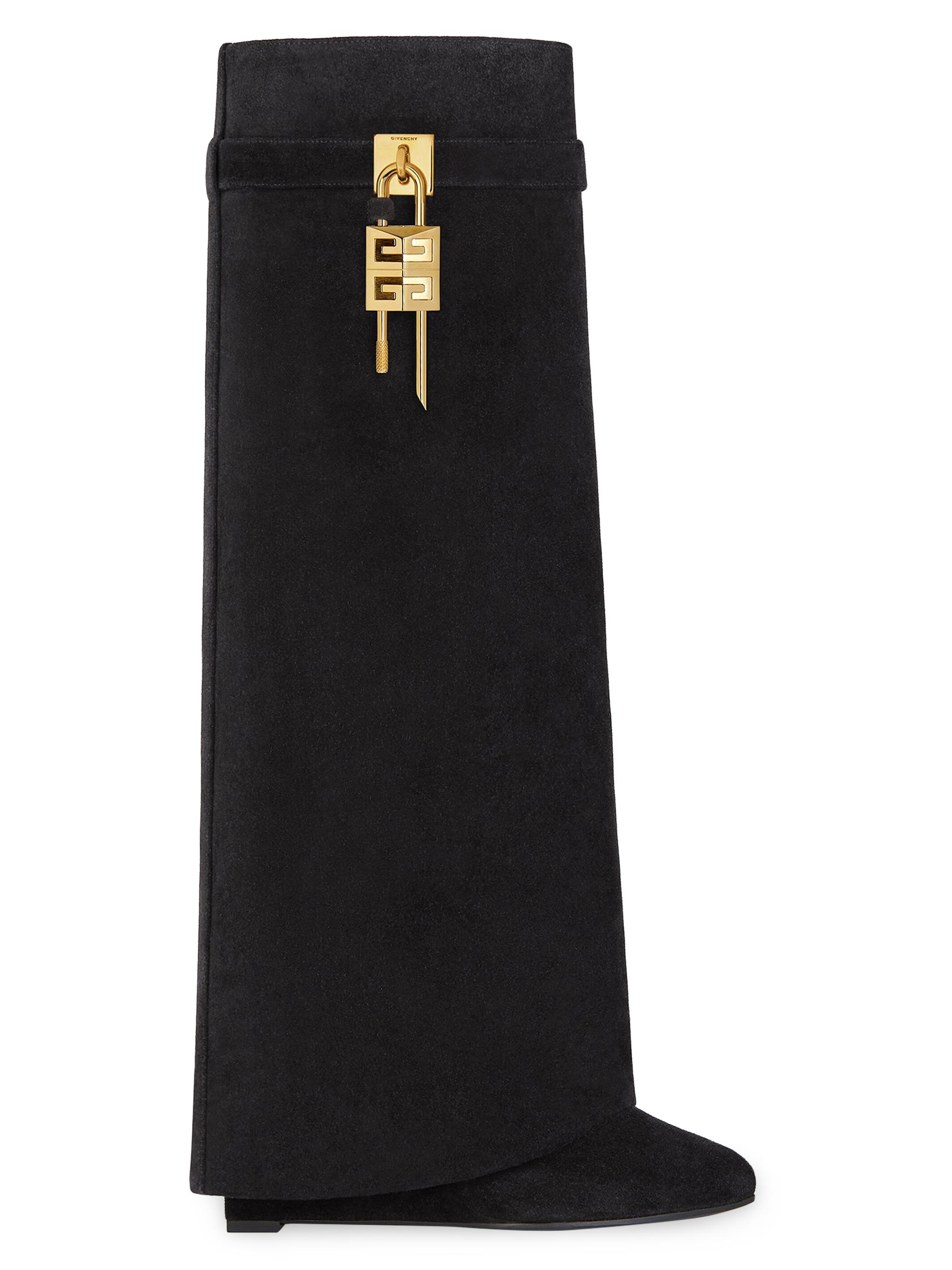 Givenchy Women's Shark Lock Boots In Suede - Black