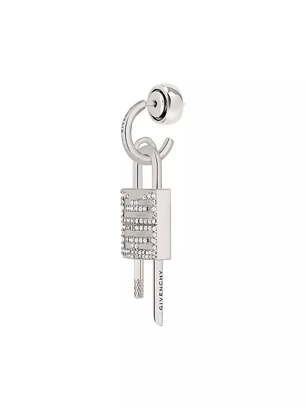 Shop Givenchy Lock Earring In Metal With Crystals | Saks Fifth Avenue