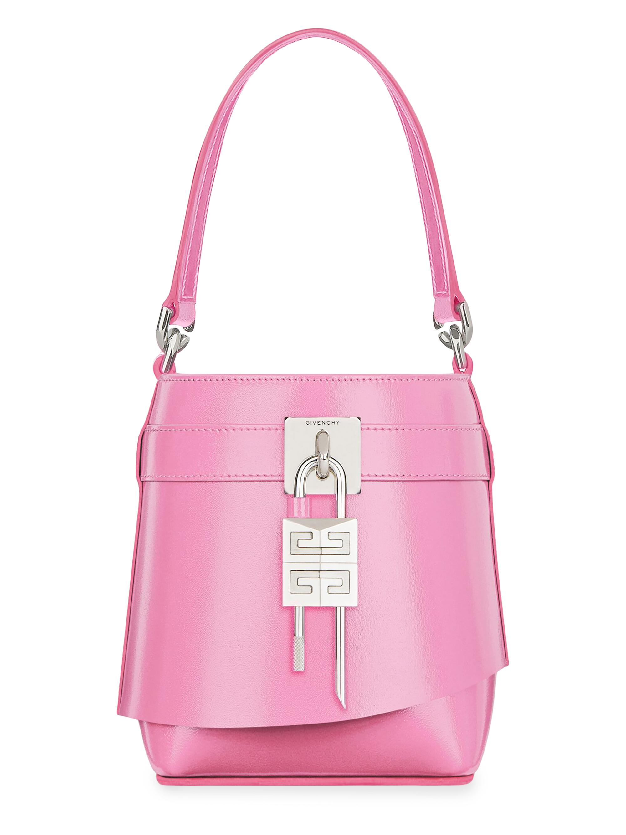 Givenchy Women's Micro Shark Lock Bucket Bag in Box Leather - Lipstick Pink