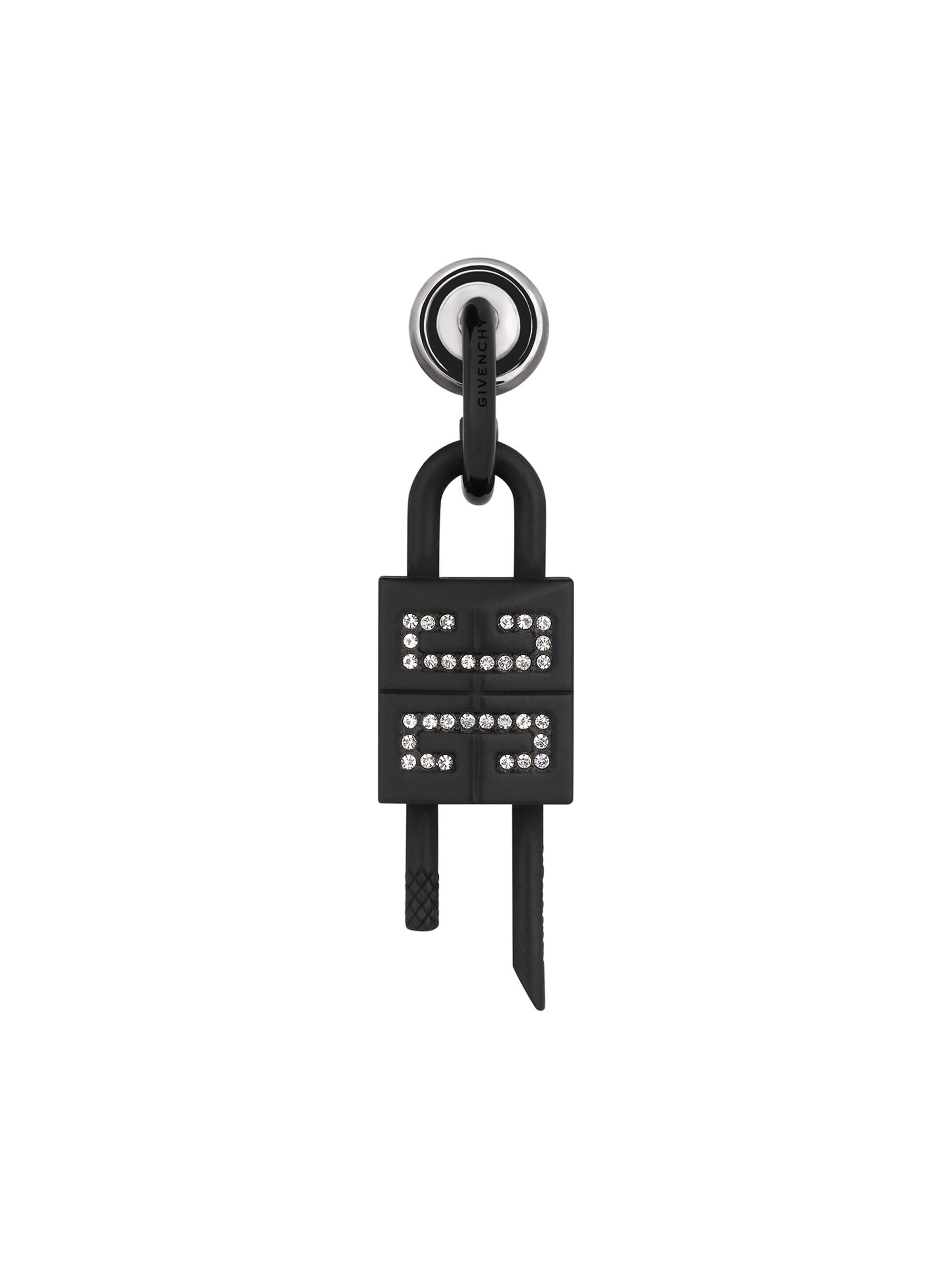 Givenchy Men's Lock Earring In Metal With Crystals - Black