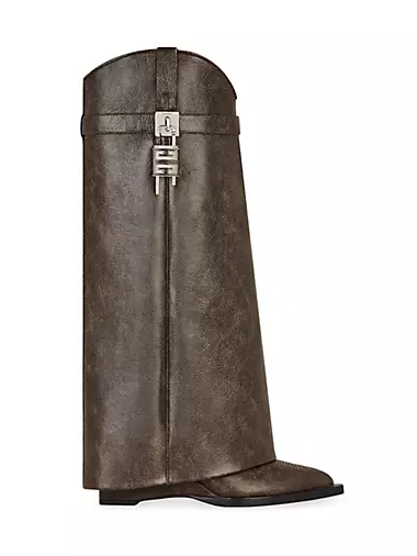 Shark Lock Cowboy Boots In Leather