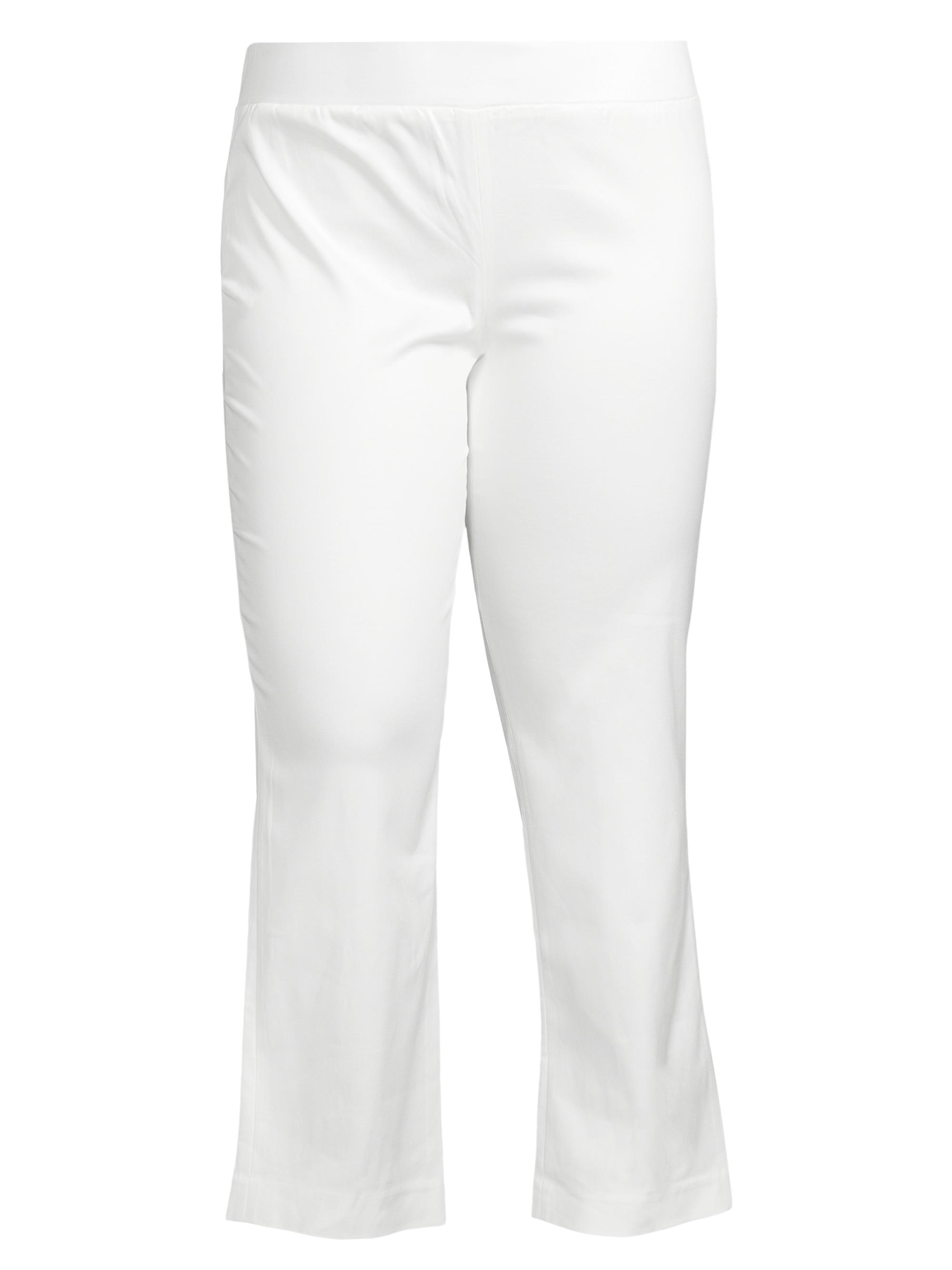 Ming Wang Women's Boot-Cut Cotton-Blend Pants - White