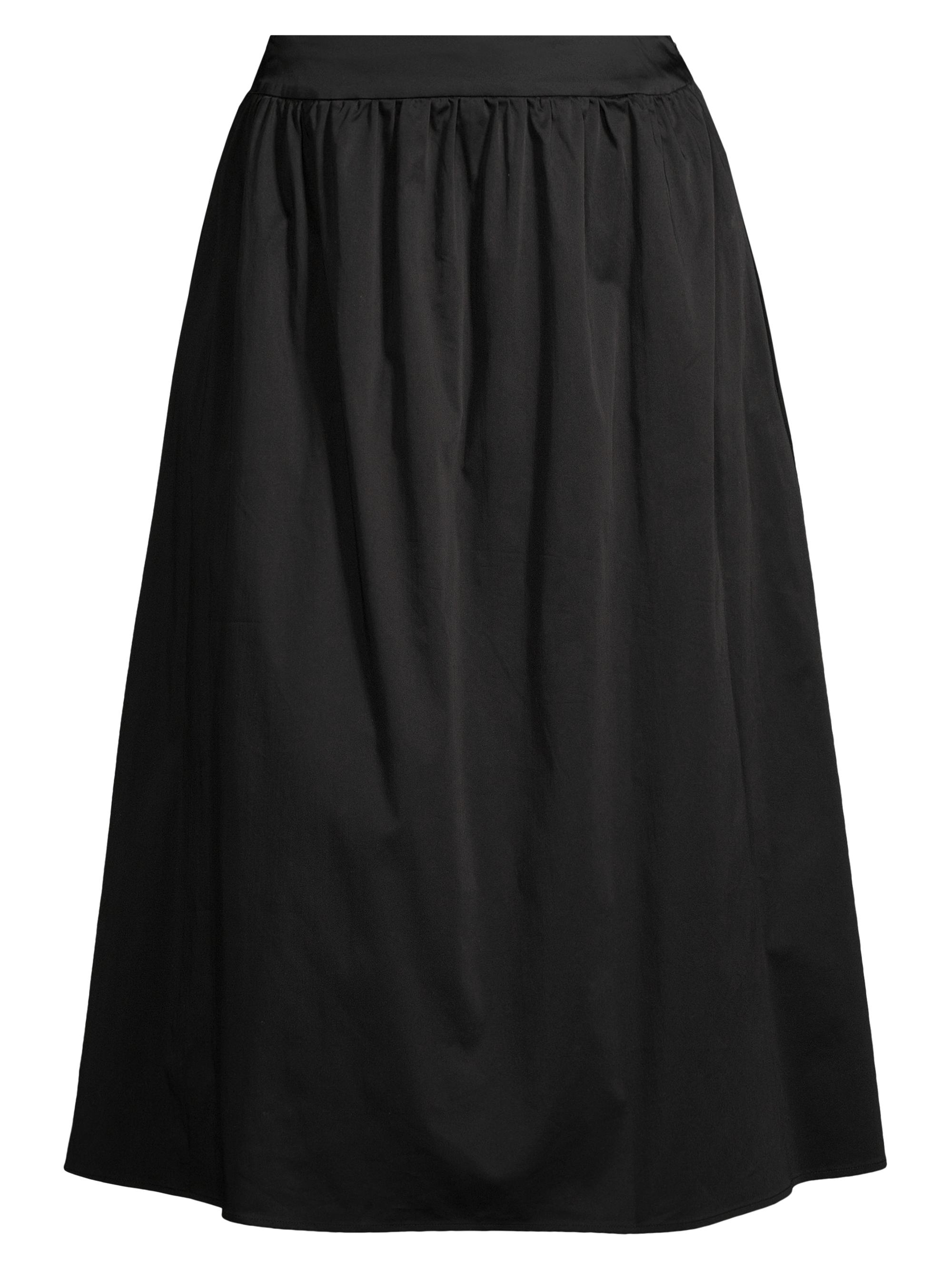 Ming Wang Women's Pleated Cotton-Blend Midi-Skirt - Black