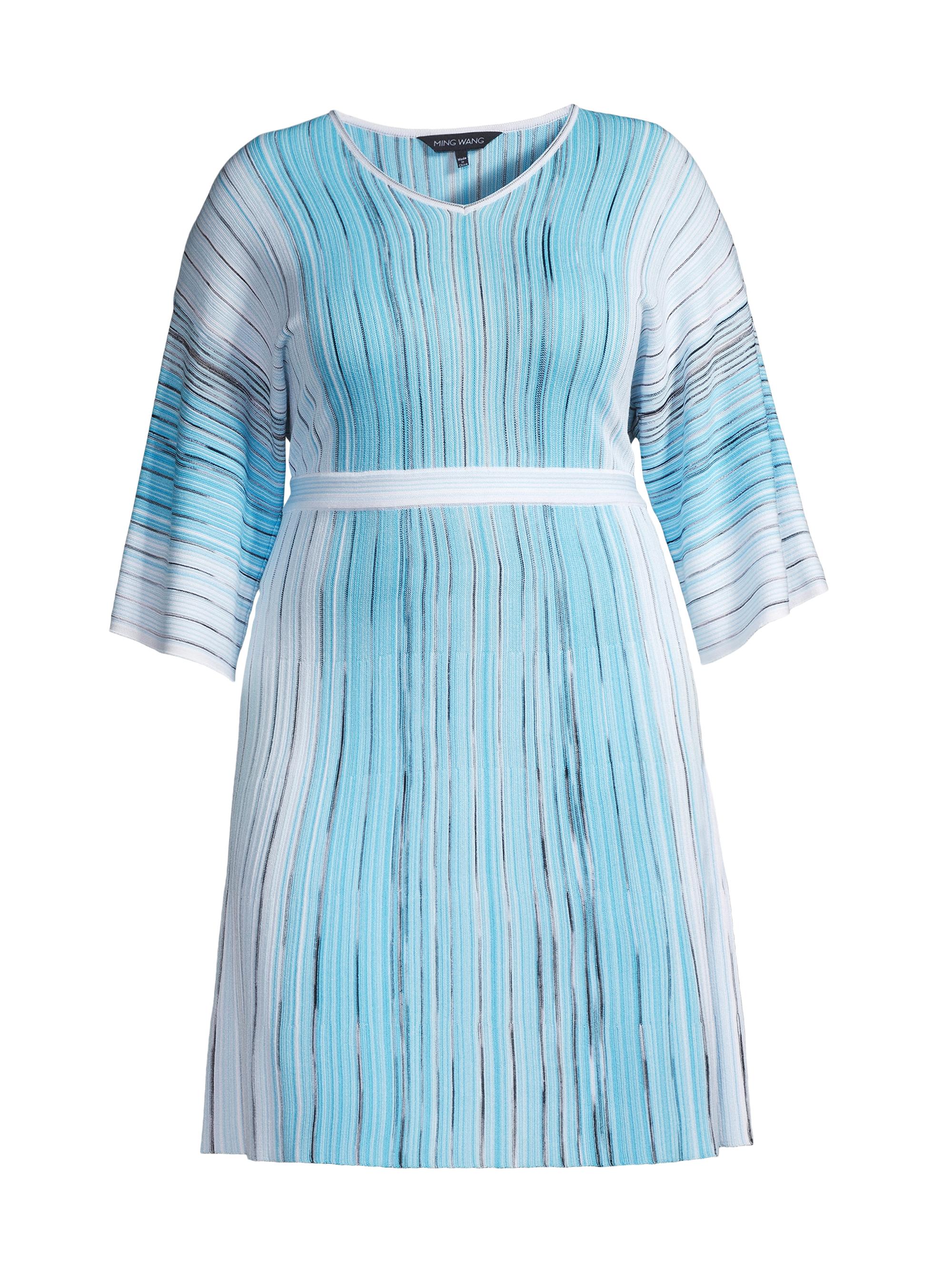 Ming Wang Women's Striped Knit Midi-Dress
