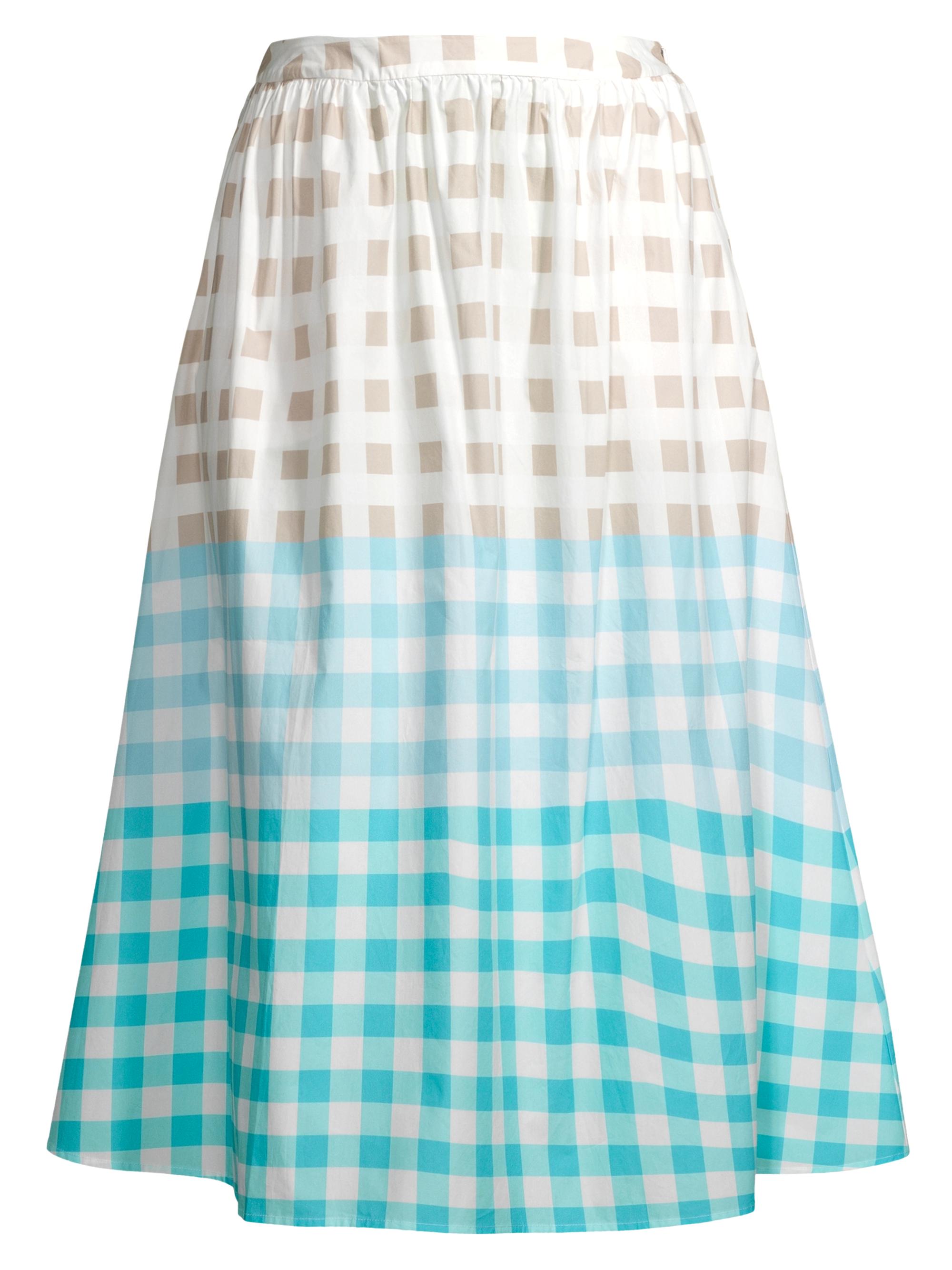 Ming Wang Women's Cotton Gingham Midi-Skirt