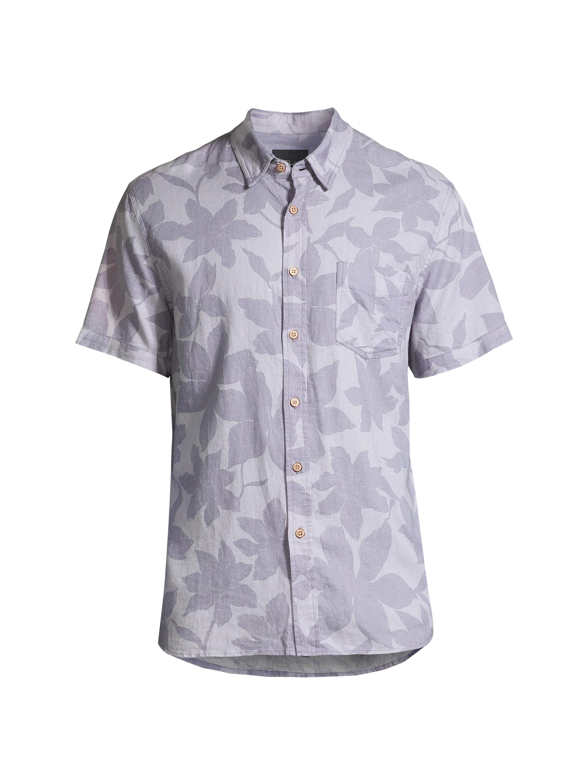 Rails Men's Carson Floral Linen-Blend Short-Sleeve Shirt - Garden Sands Orchid