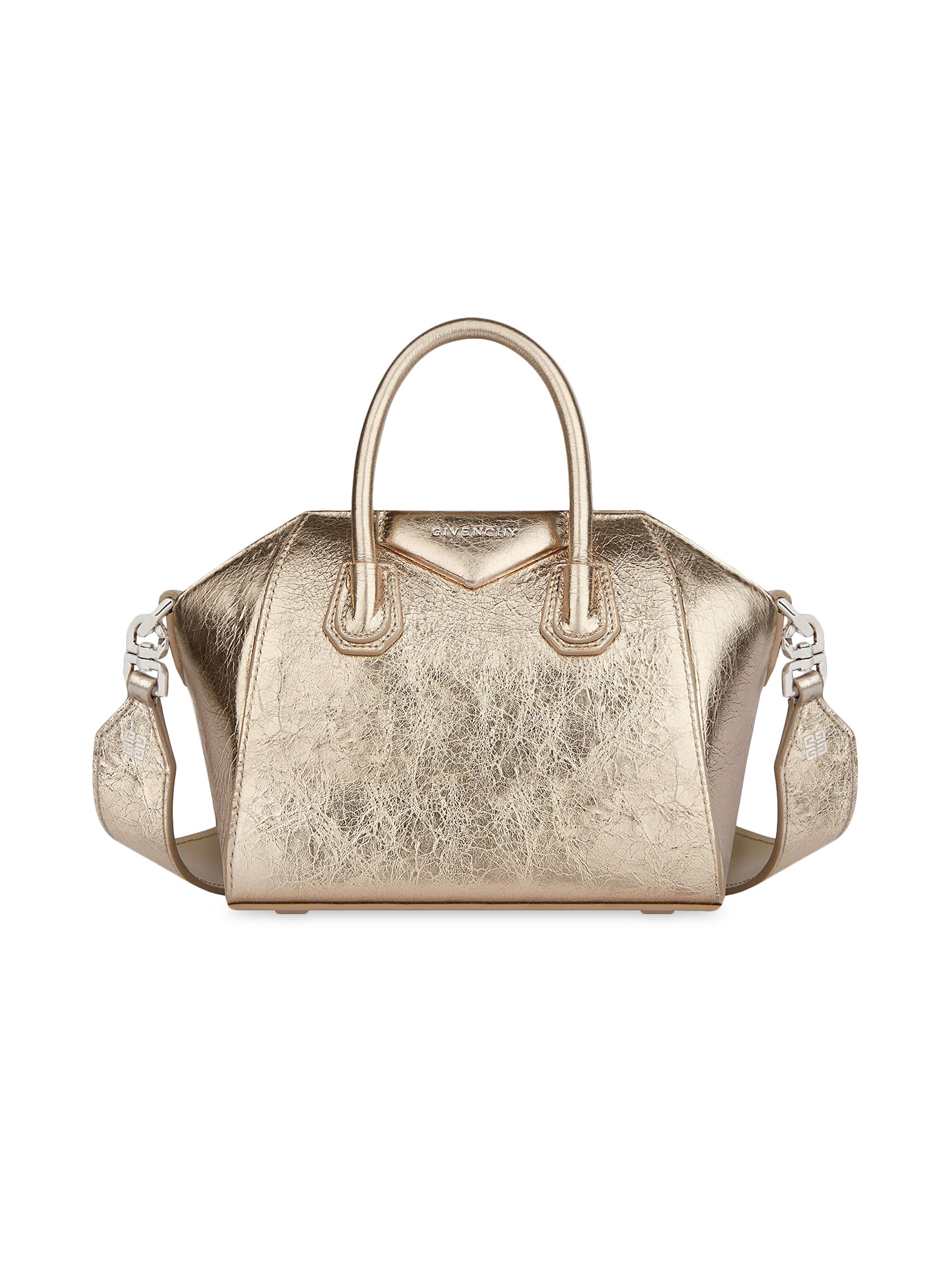 Givenchy Women's Antigona Toy Top Handle Bag In Laminated Leather - Dusty Gold