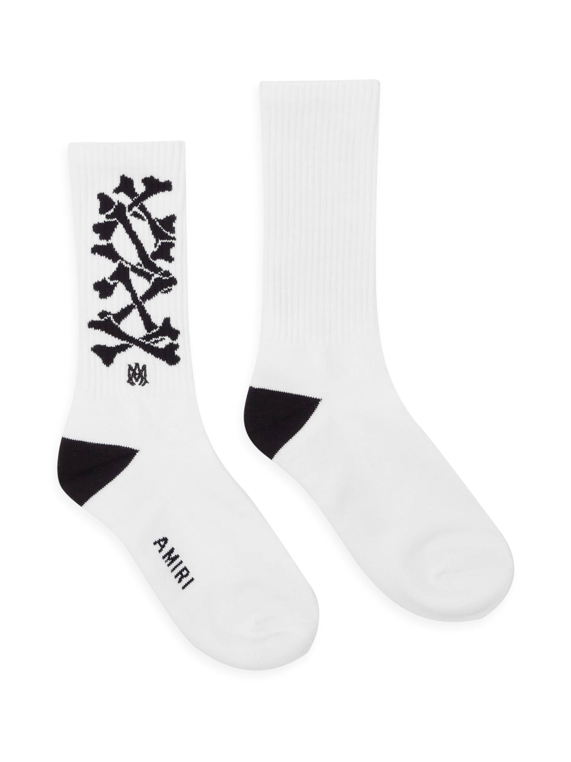 Amiri Men's Bones Cotton-Blend Sock - White Black