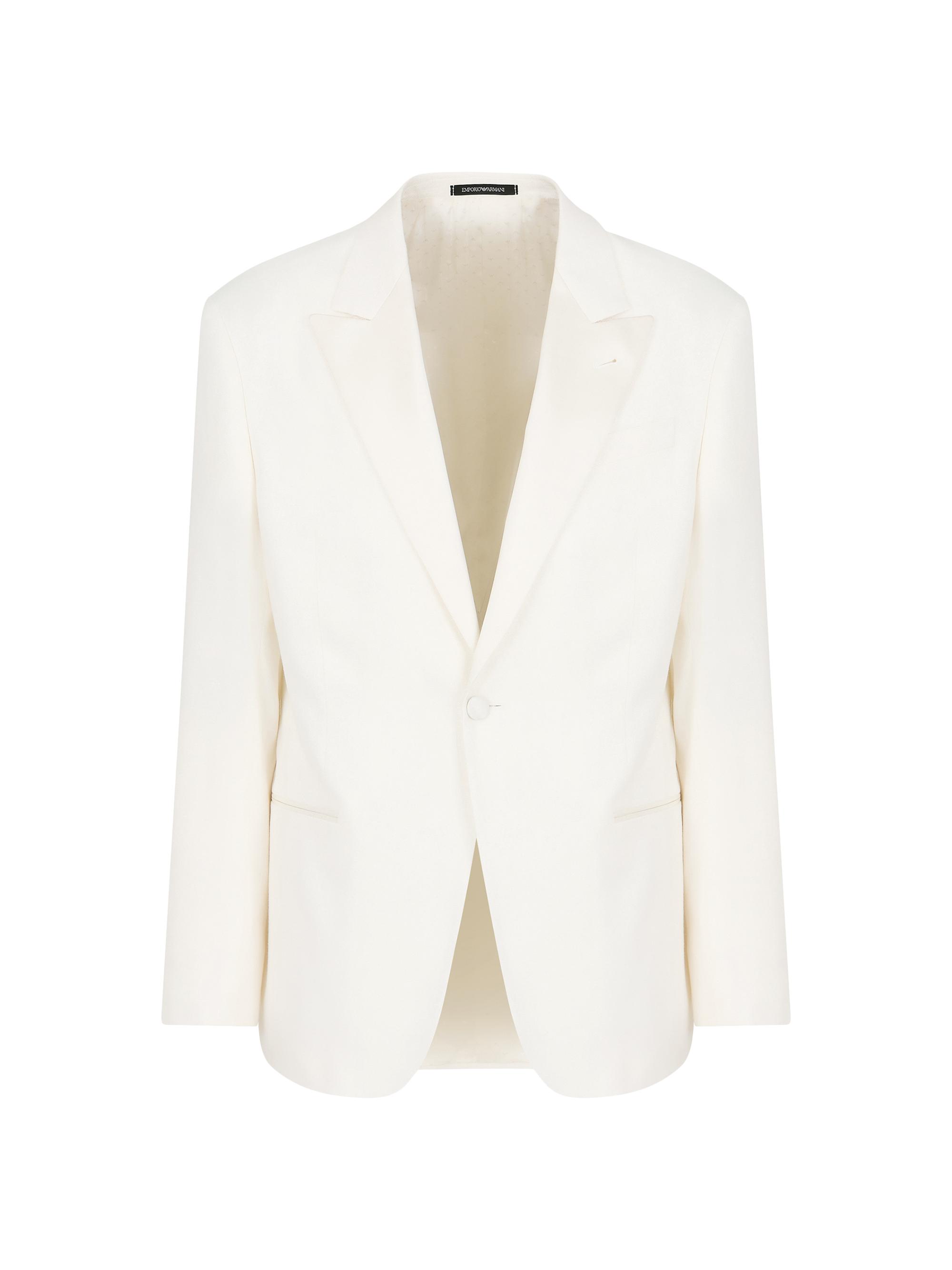Emporio Armani Men's Solid Bamboo Dinner Jacket - White Cream