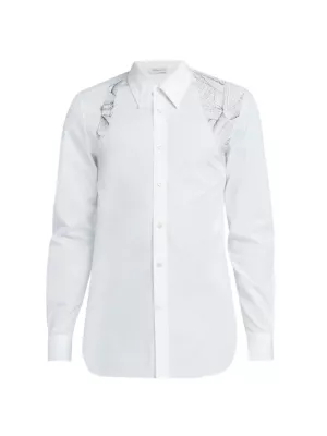 Alexander McQueen harness cotton poplin shirt - White