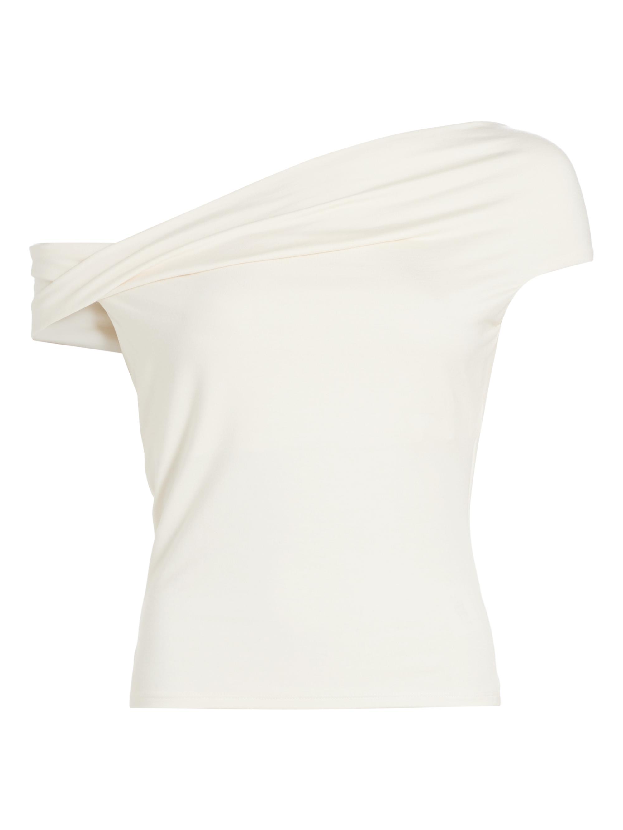 Reformation Women's Cello One-Shoulder Ruched Top - Cream