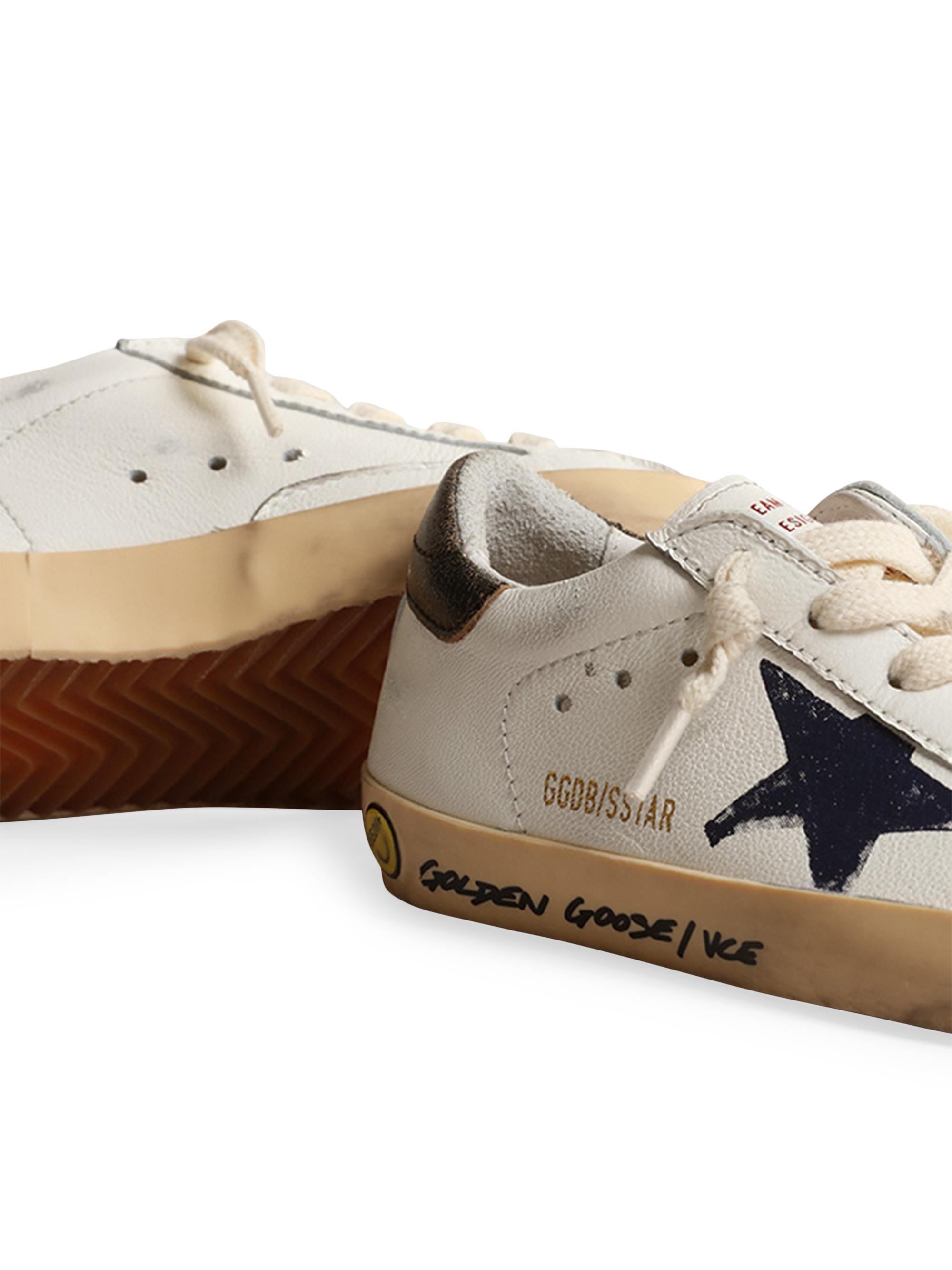 Golden Goose Boy's Super-Star Leather Low-Top Sneakers