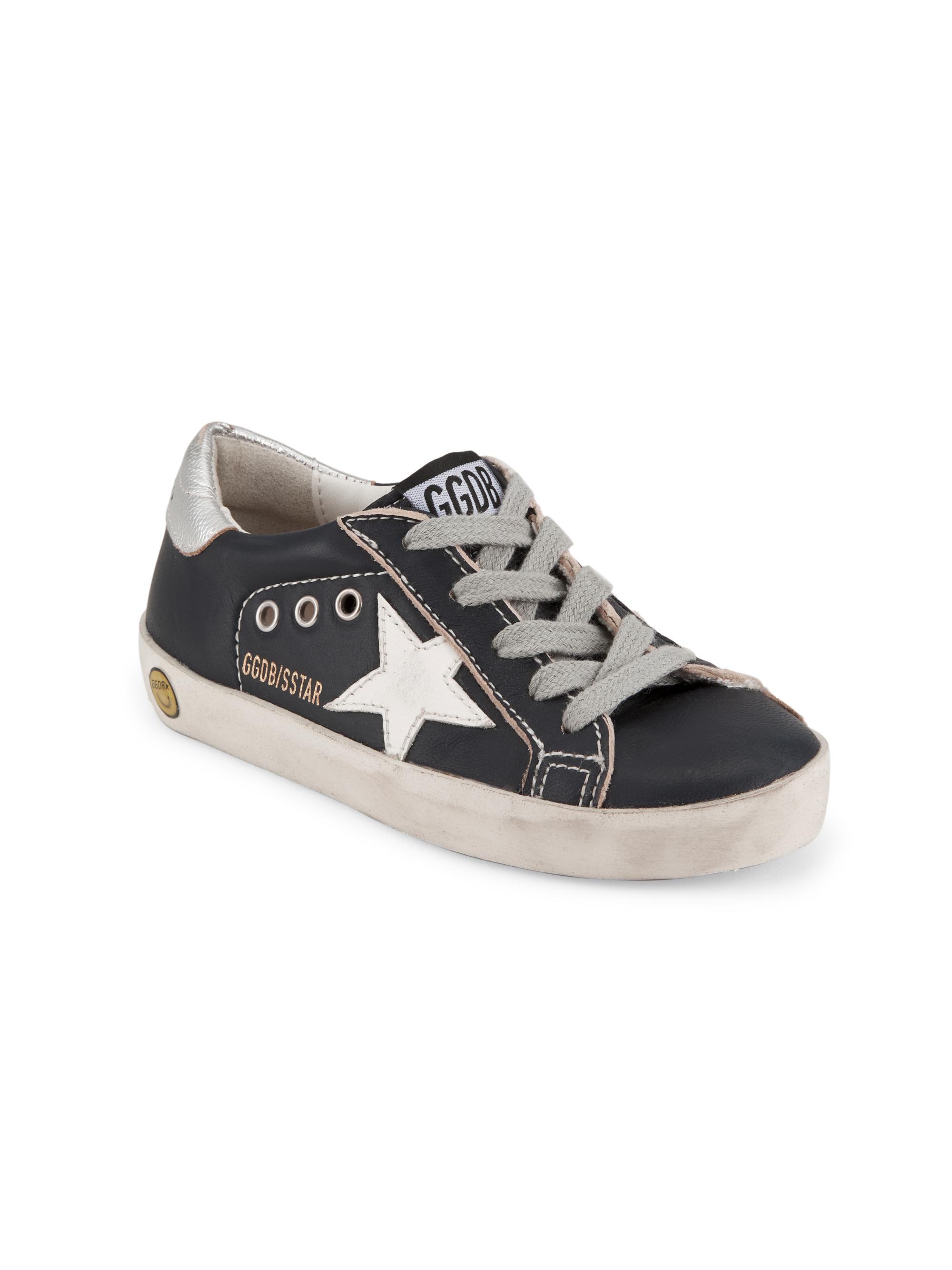 Golden Goose Boy's Super Star Laminated-Heel Sneakers - Blue White Silver 1 (Child)