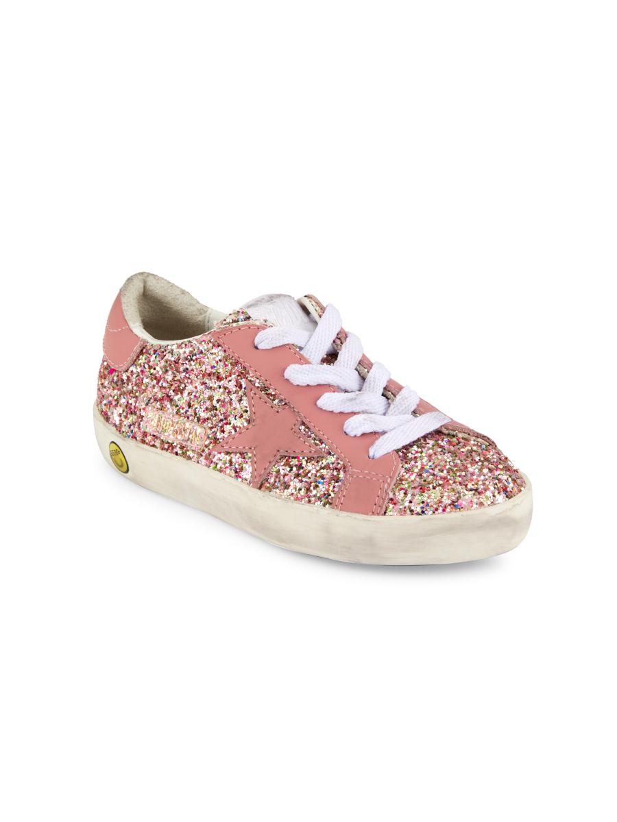 Golden Goose Girl's Super-Star Glitter Leather Sneakers | Saks