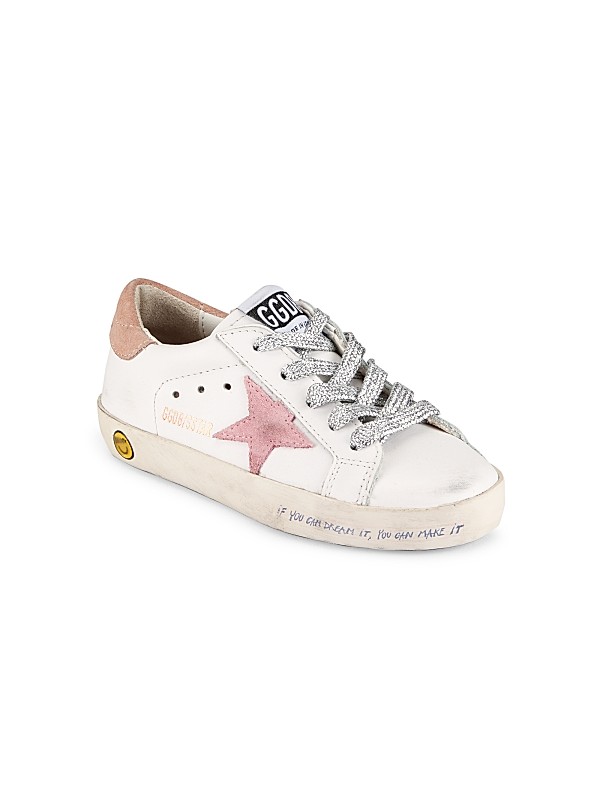 Shop Golden Goose Girl's Super Star Leather Sneakers | Saks Shop Golden Goose Girl's Super Star Leather Sneakers | Saks
