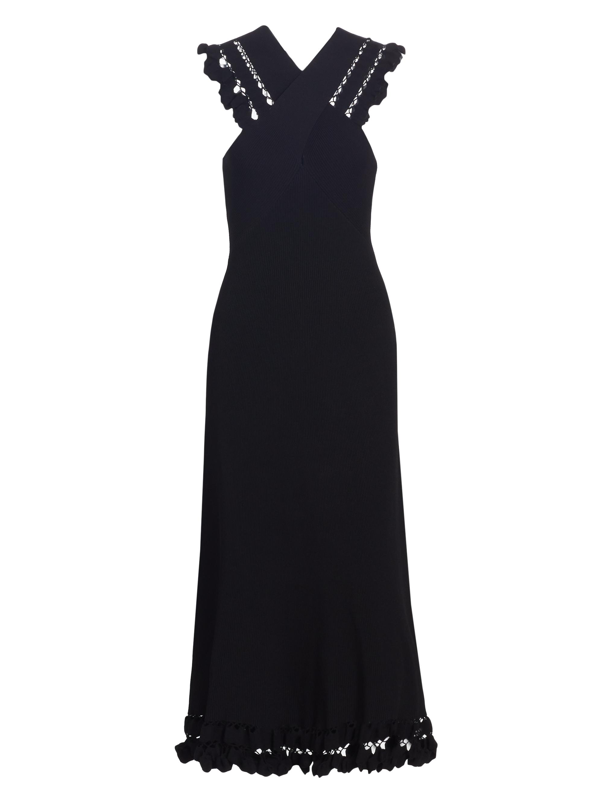 Ulla Johnson Women's Flora Ruffle-Trim Midi-Dress - Noir