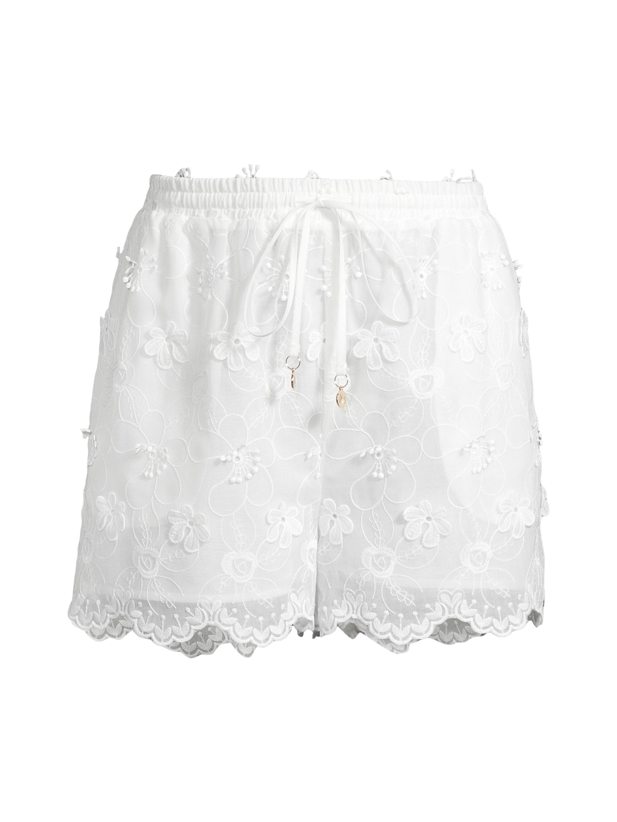 Milly Women's Floral Eyelet Shorts - White
