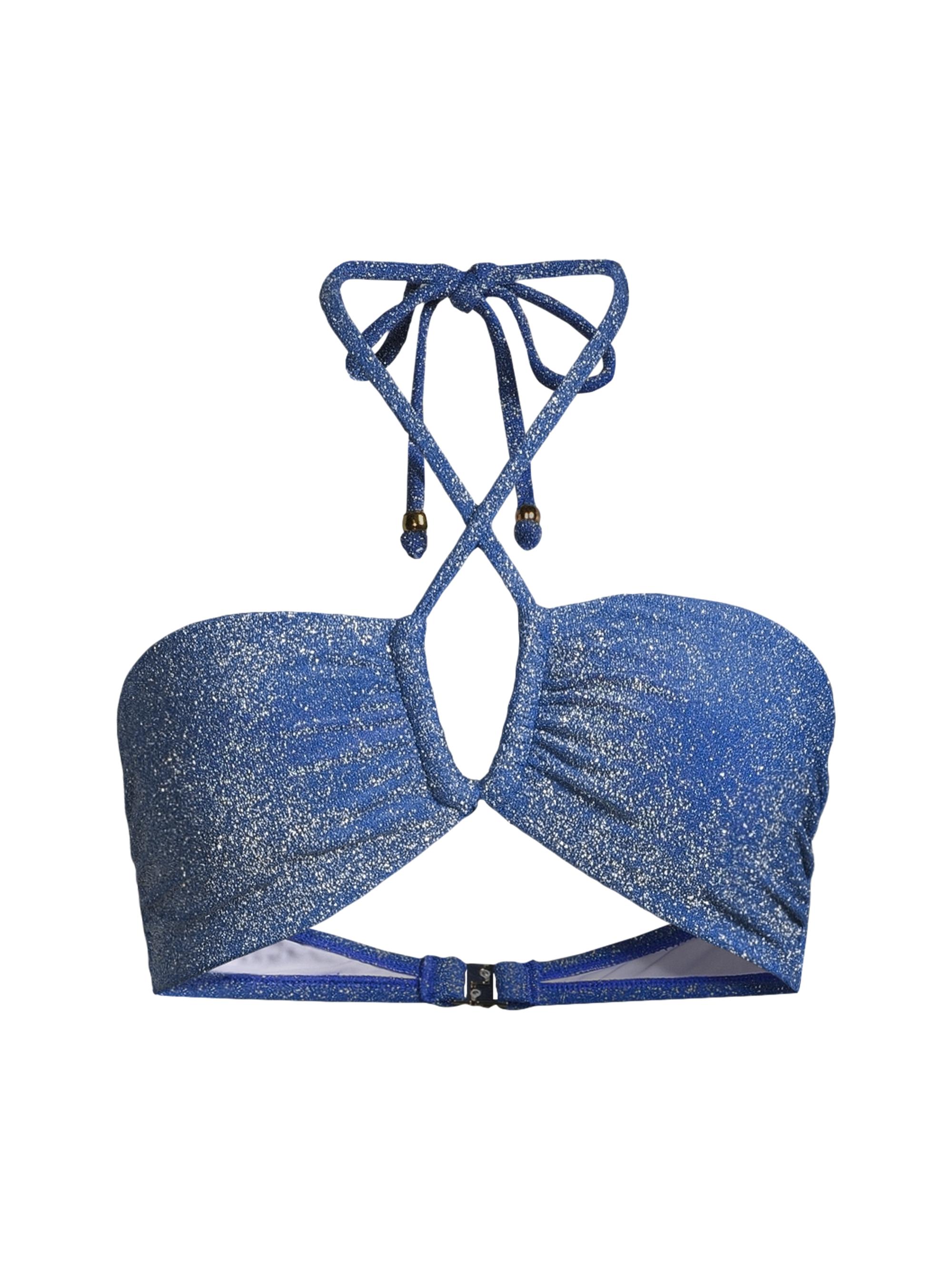 Milly Women's Shimmer Halter Bikini Top - Blue