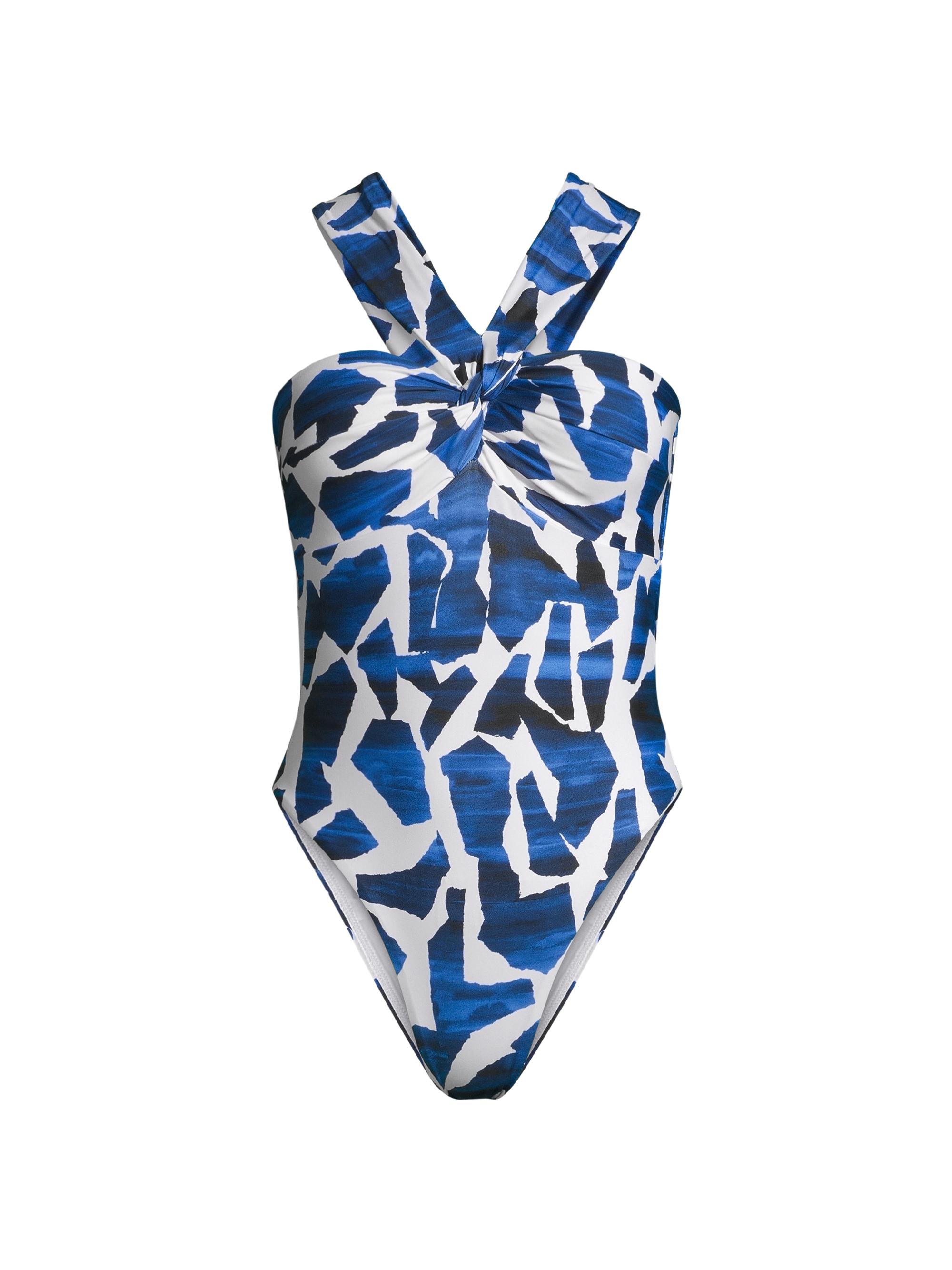 Milly Women's Resort Betsy Ocean Puzzle One-Piece Swimsuit - Navy Multi
