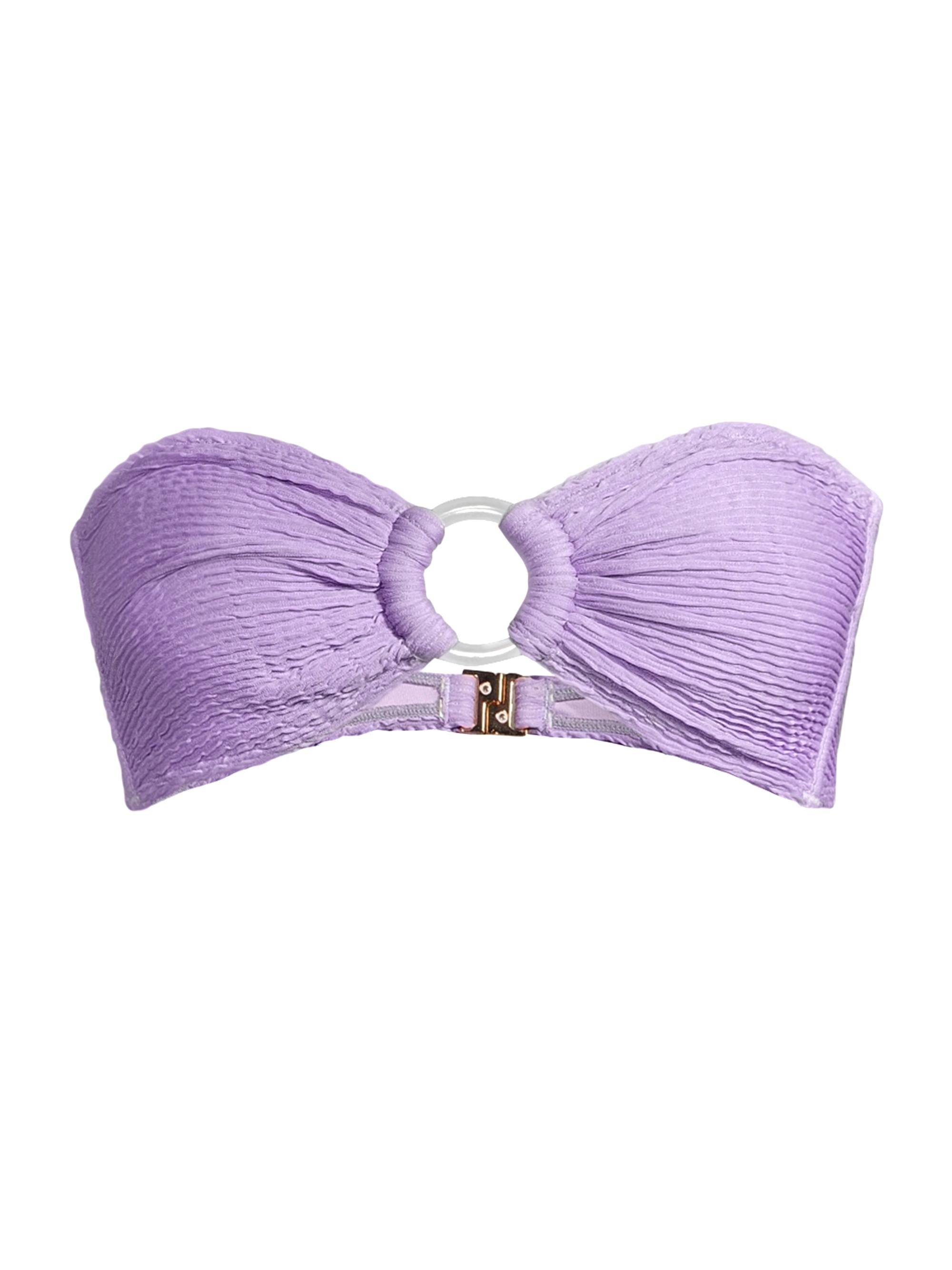 Milly Women's Venus Textured Bandeau Bikini Top - Orchid