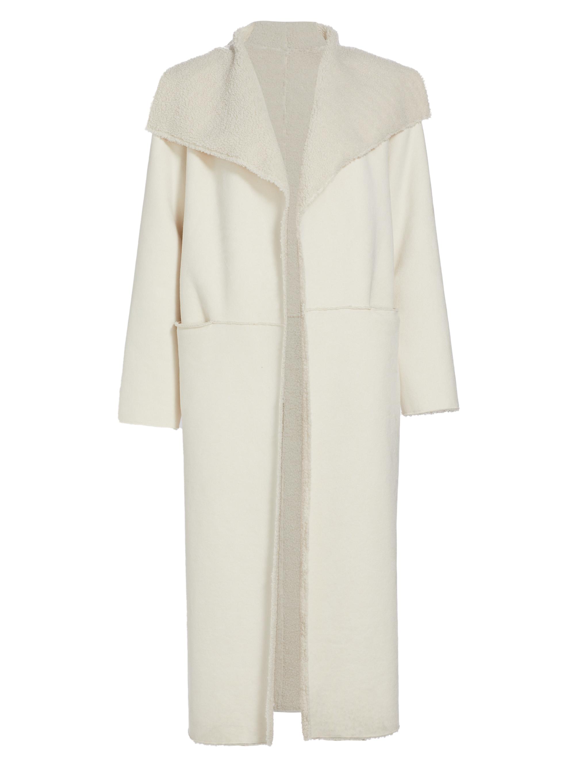 Ena Pelly Women's Reversible Faux Fur Coat - Bone