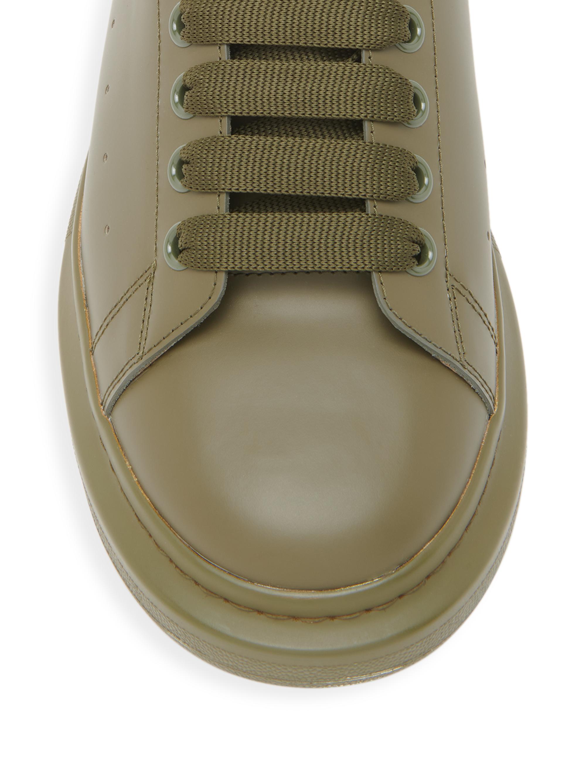 Shop Alexander McQueen Oversized Leather Low-Top Sneakers | Saks 