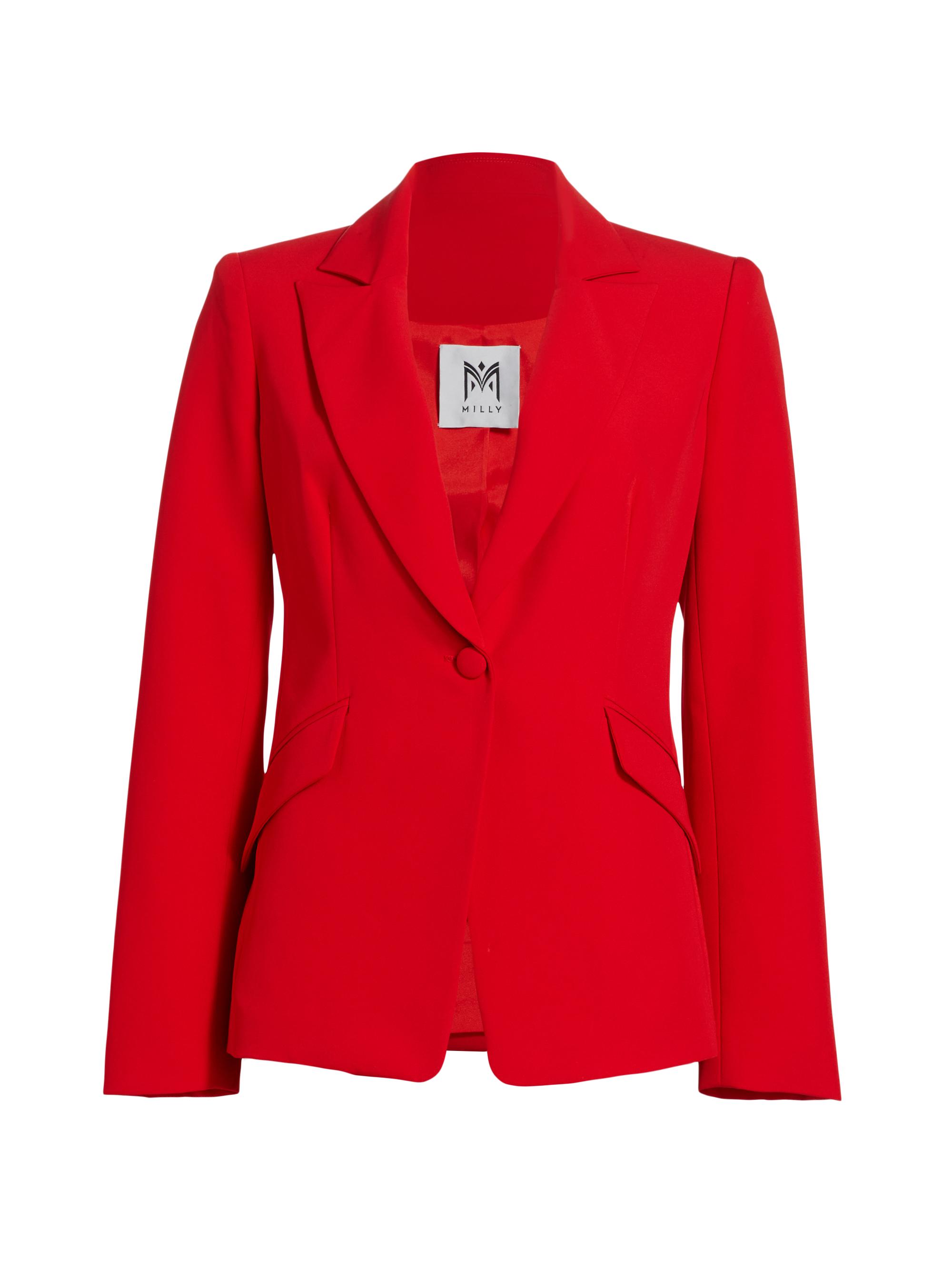 Milly Women's Cady Single-Breasted Blazer - Red