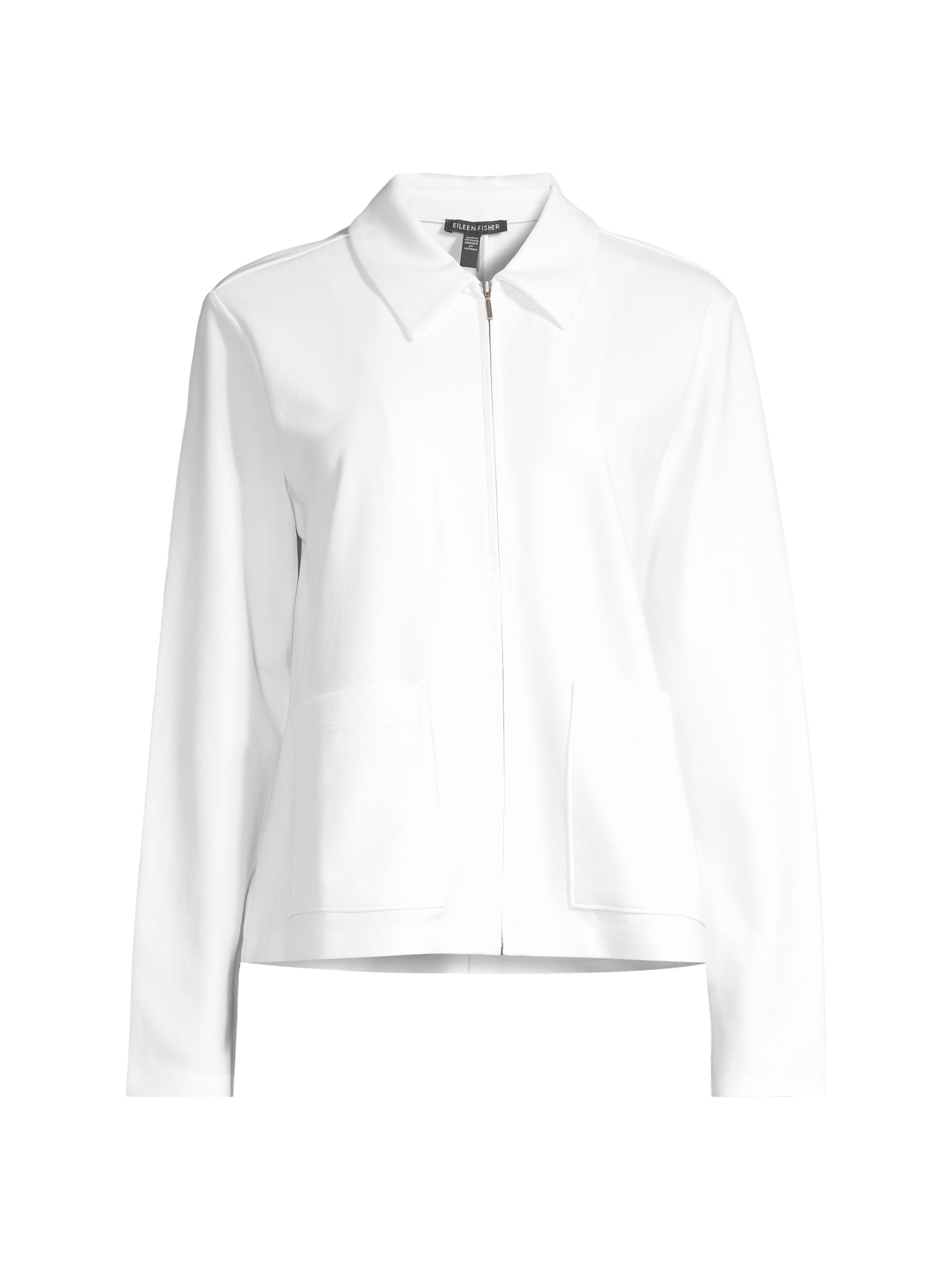 Eileen Fisher Women's Knit Front-Zip Jacket - Black