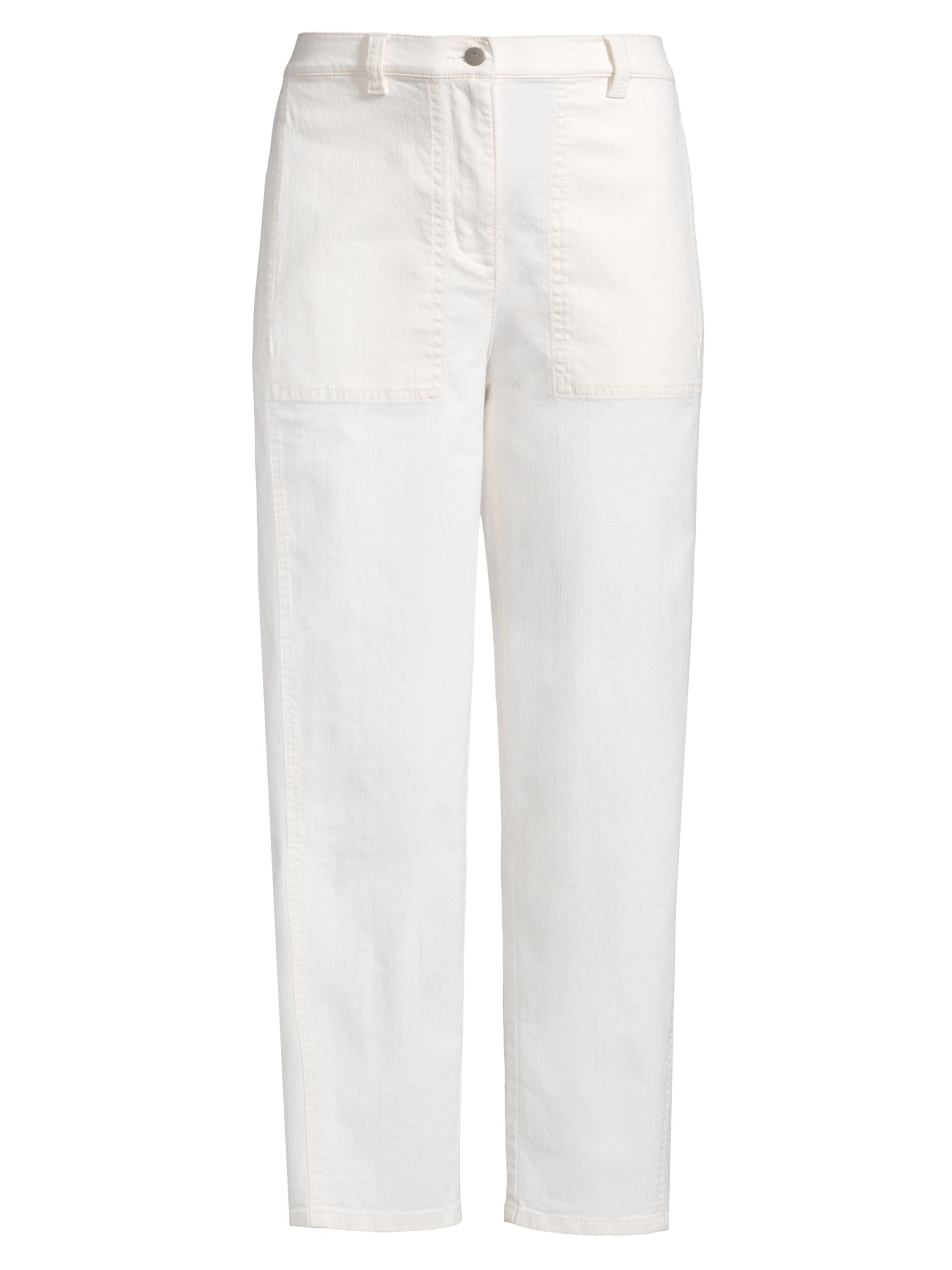 Eileen Fisher Women's Lantern Stretch Cotton Straight-Leg Pants - Natural