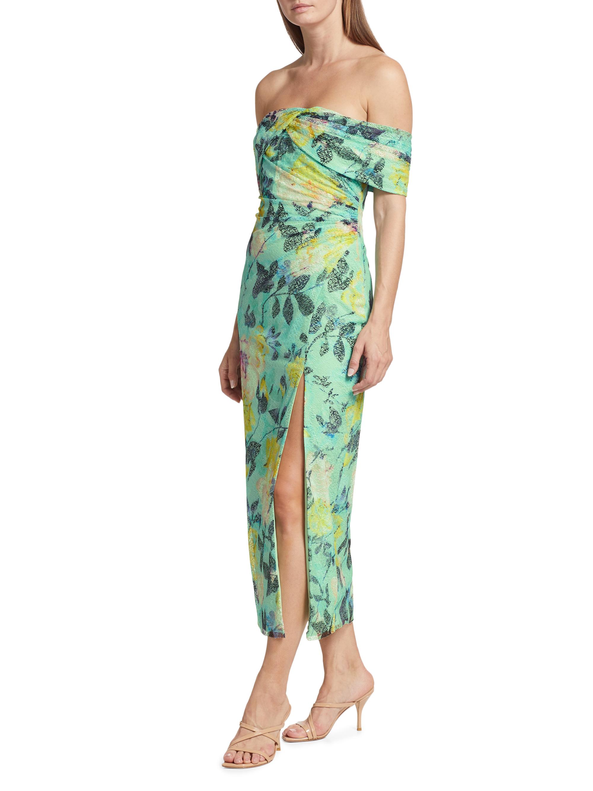 ml monique lhuillier floral lace midi dress Monique Lhuillier, Floral Lace Off-The-Shoulder Midi-Dress Wedding Dress  Save 50%