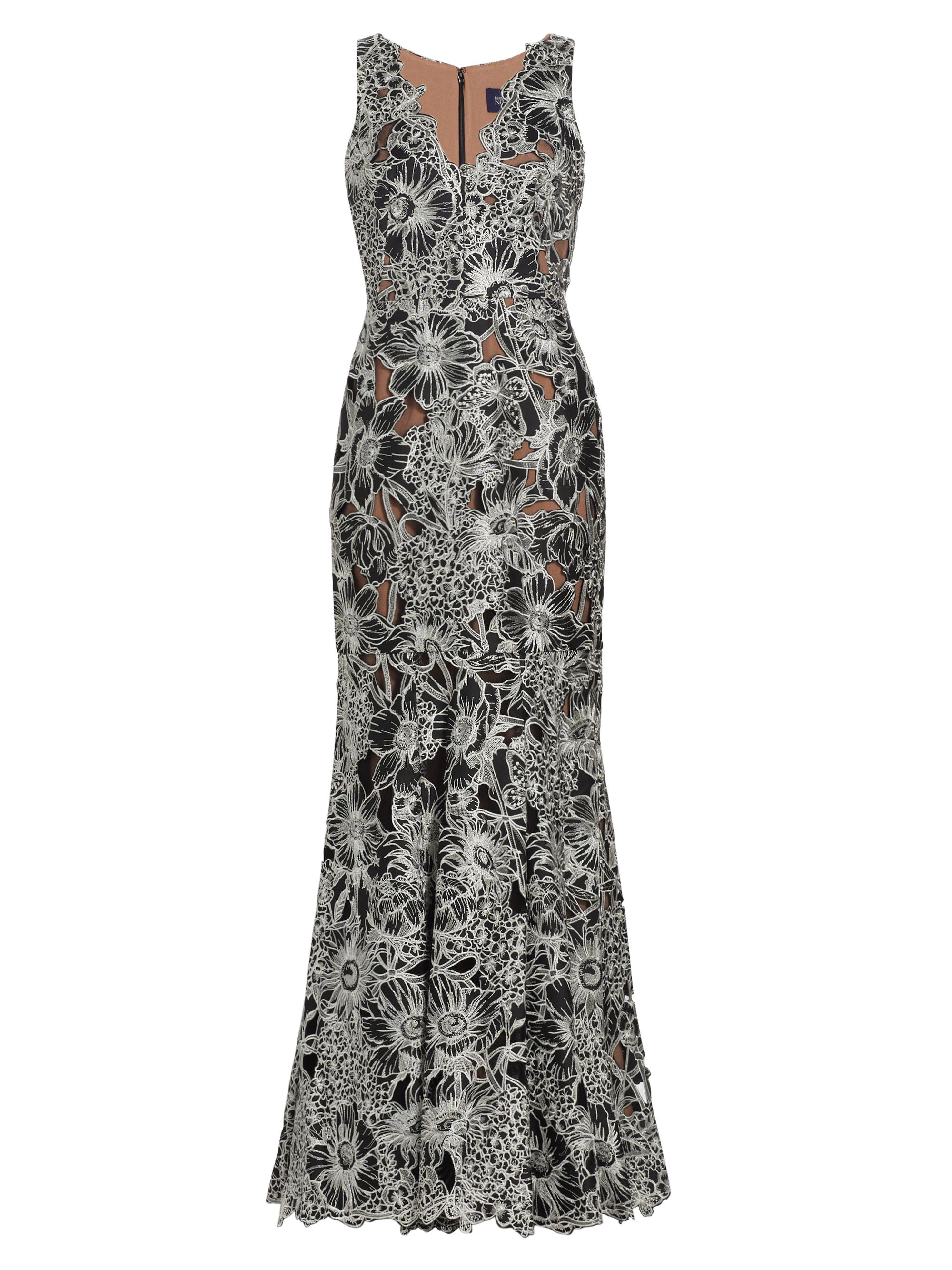 Marchesa Notte Women's Anthousai Cutwork Fit & Flare Gown - Black