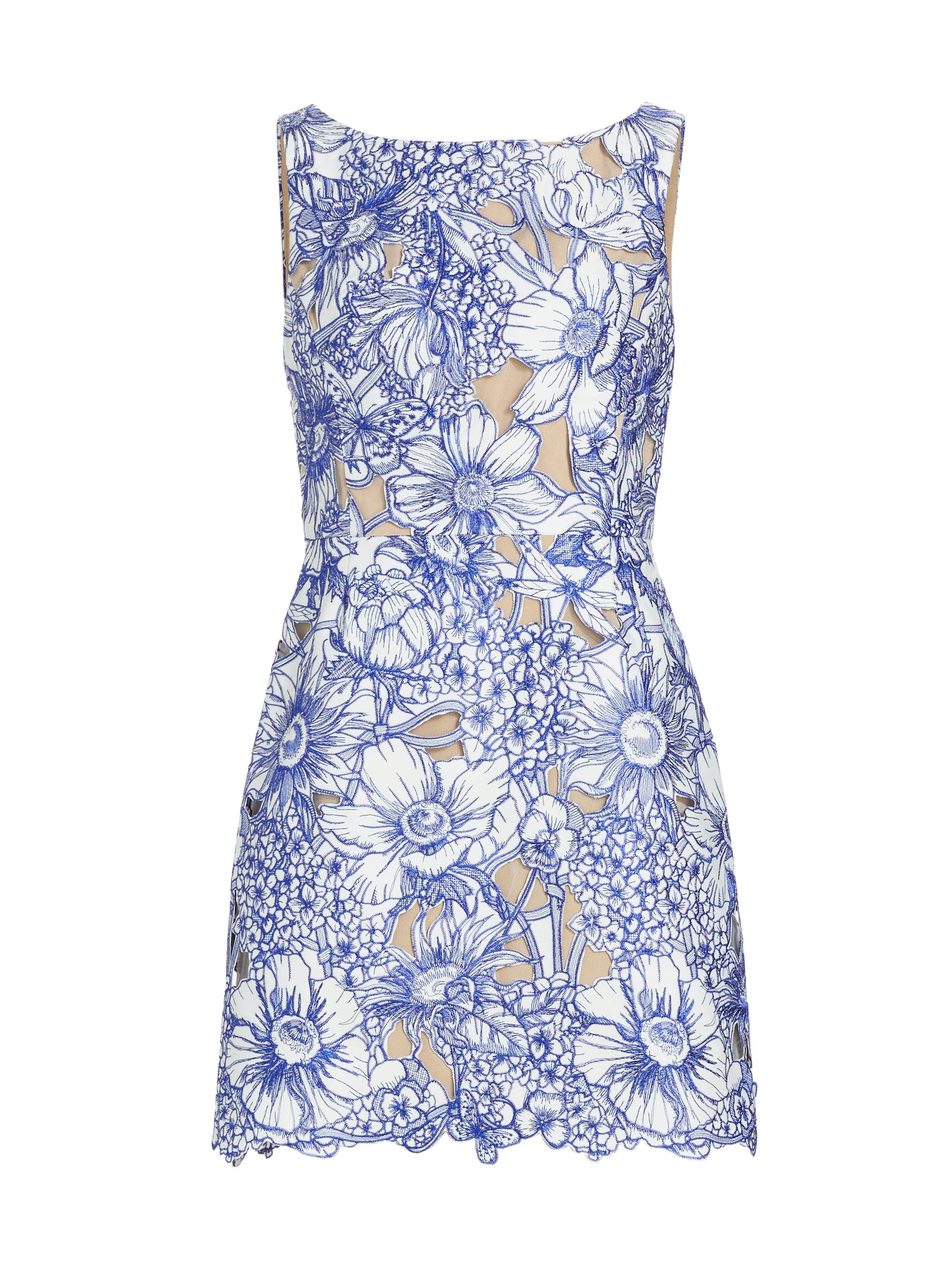 Marchesa Notte Women's Anthousai Cutwork Cocktail Dress -  Blue