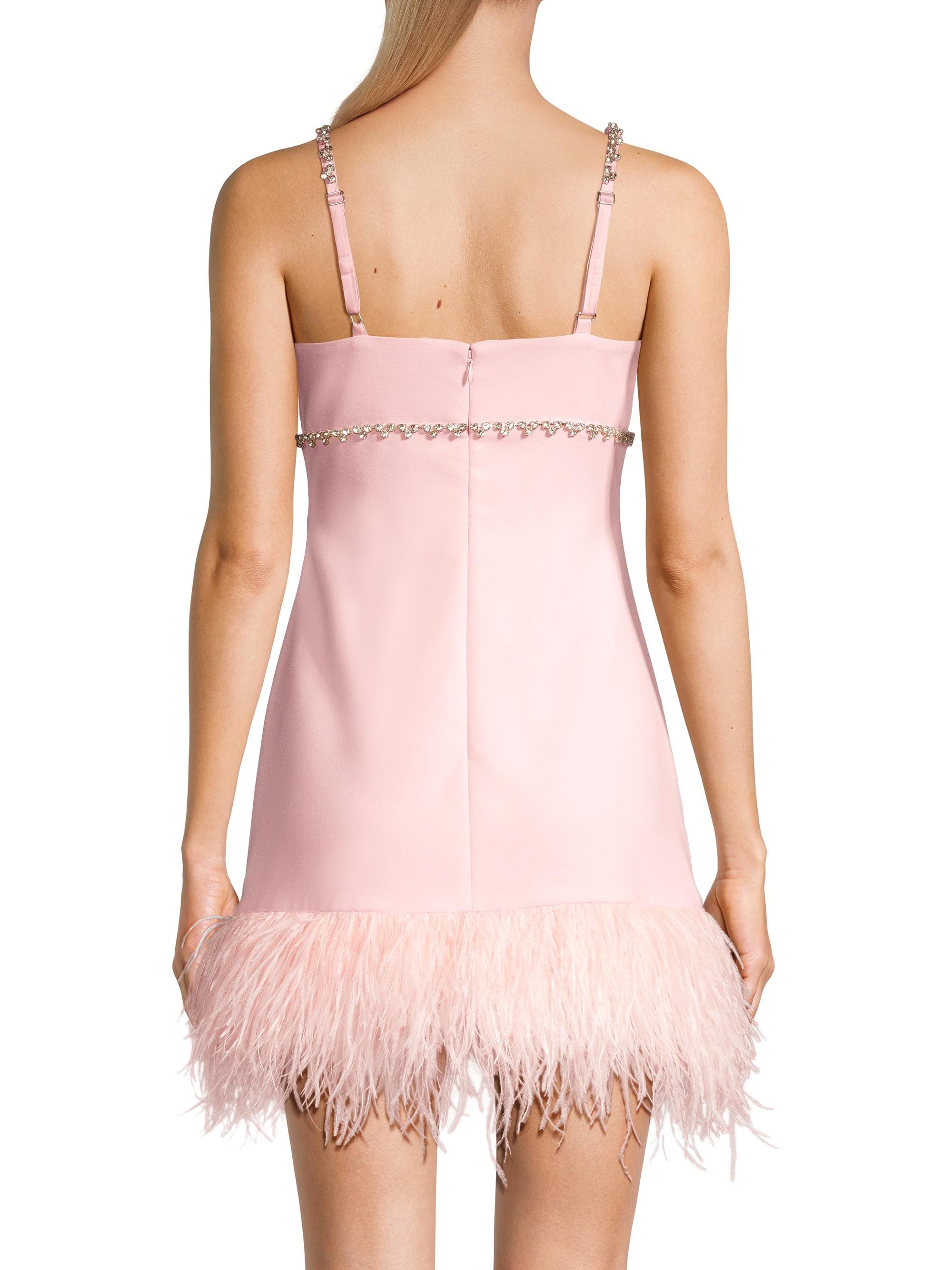 Likely Nora Crystal & Feather-Embellished Minidress | Saks
