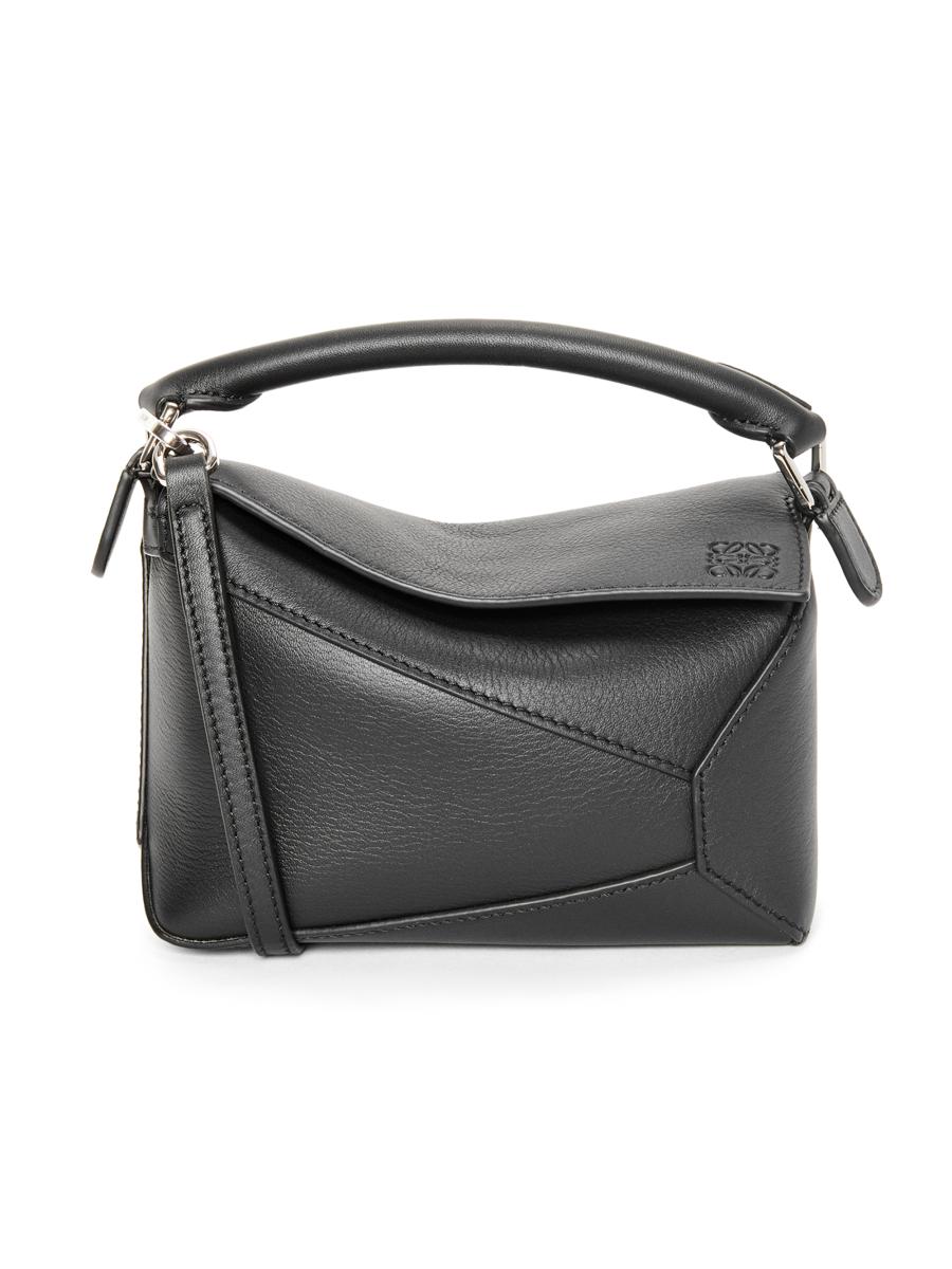 Loewe Women's Puzzle Edge Mini Leather Crossbody Bag In Black