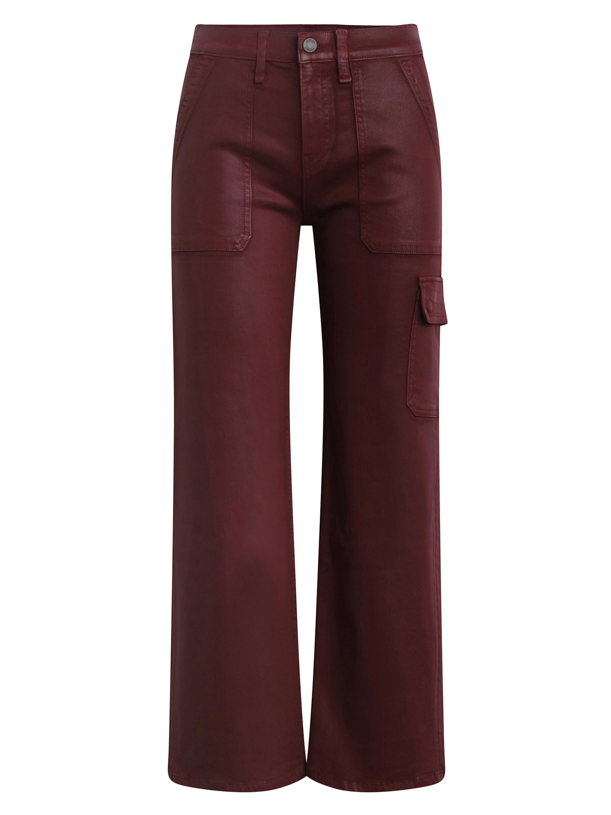 Hudson Jeans Women's Rosie Cargo Wide-Leg Jeans - Coated Bordeaux