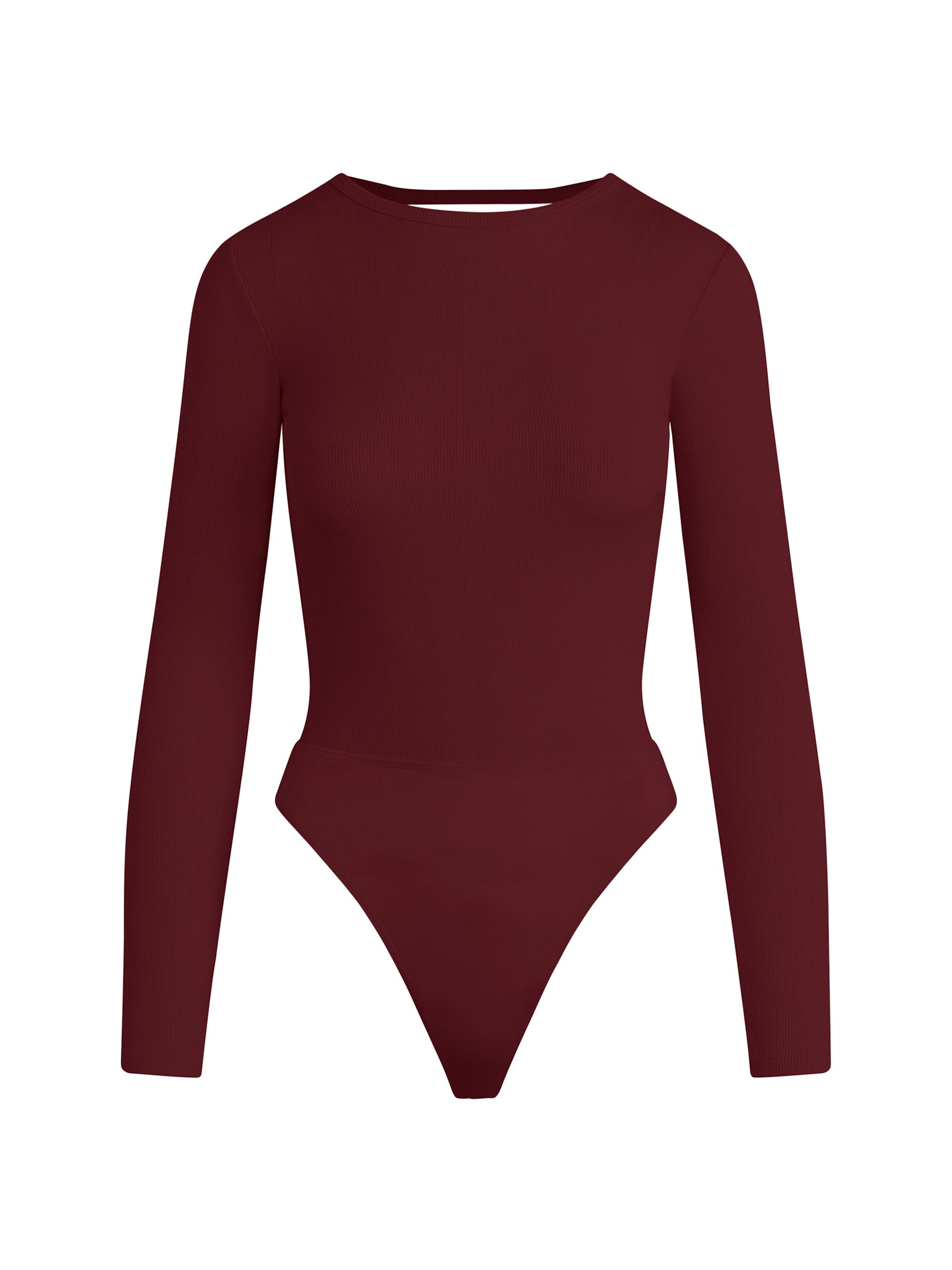 Hudson Jeans Women's Knotted Back Cotton-Blend Bodysuit - Bordeaux