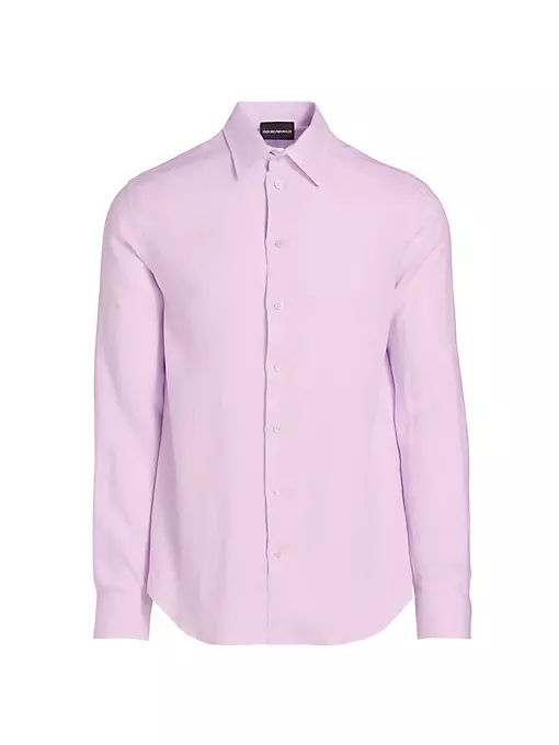 Emporio Armani - Linen Long-Sleeve Button-Up Shirt