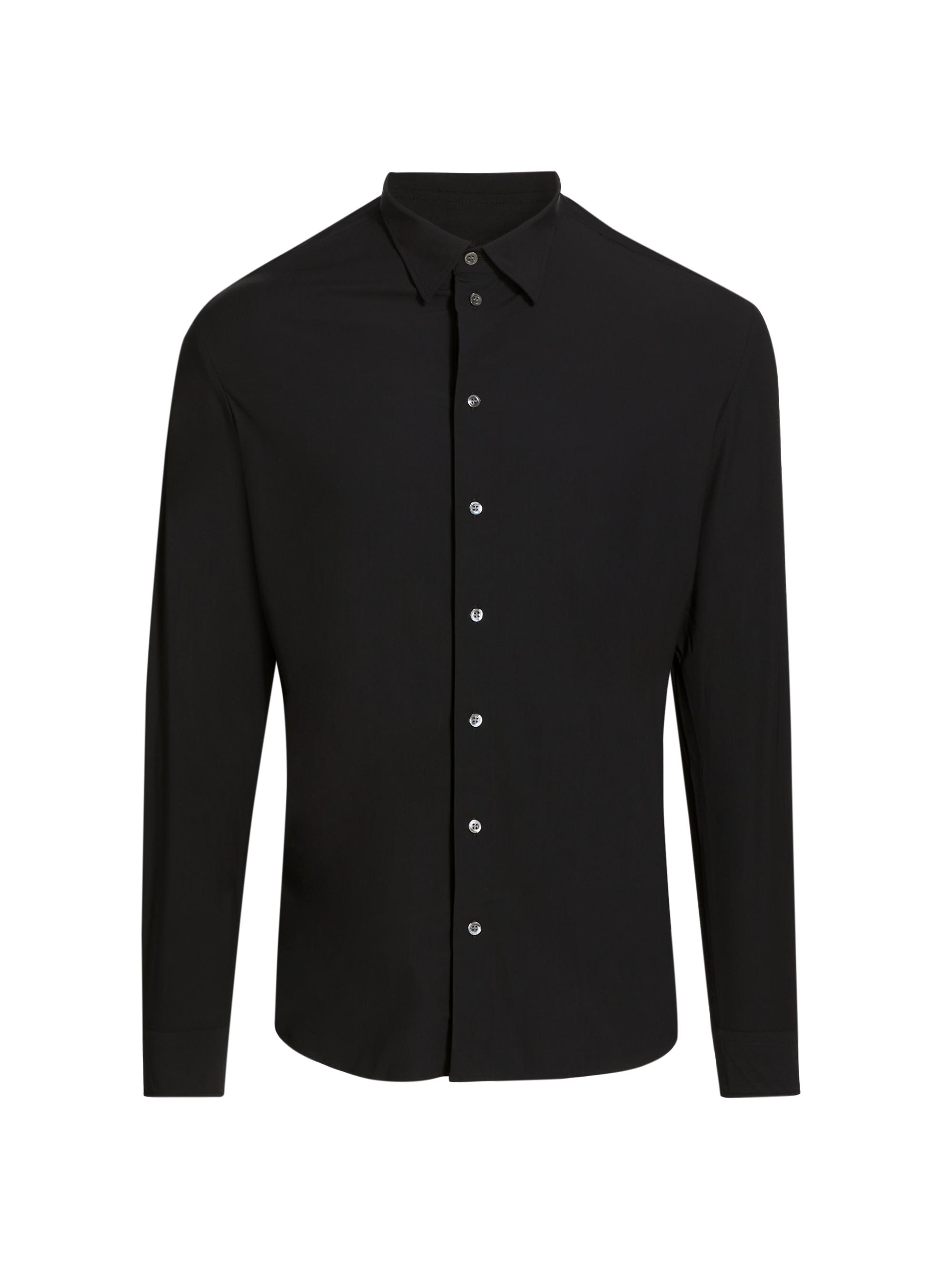 Emporio Armani Men's Stretch Button-Front Shirt - Black