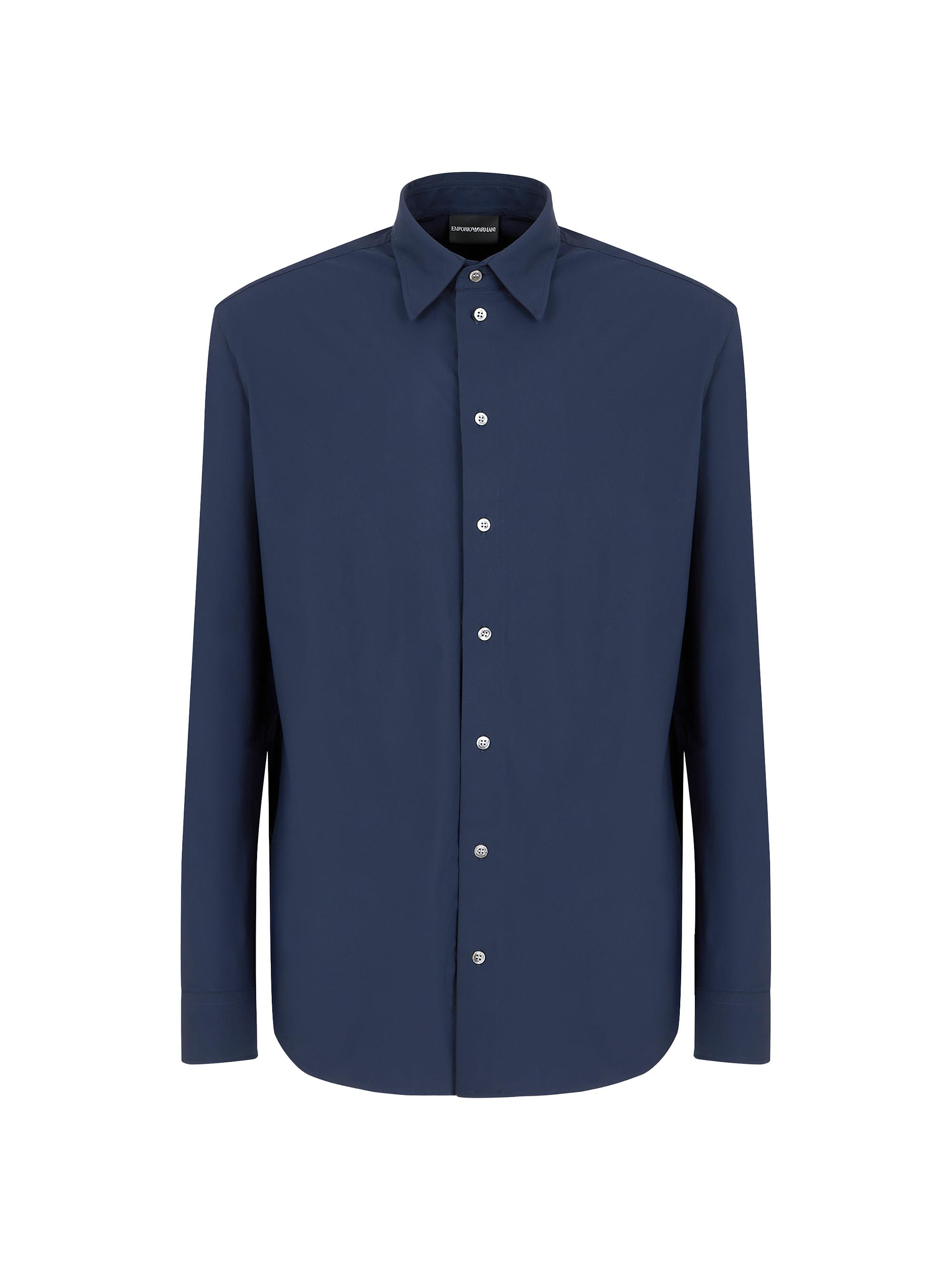 Emporio Armani Men's Stretch Button-Front Shirt - Navy