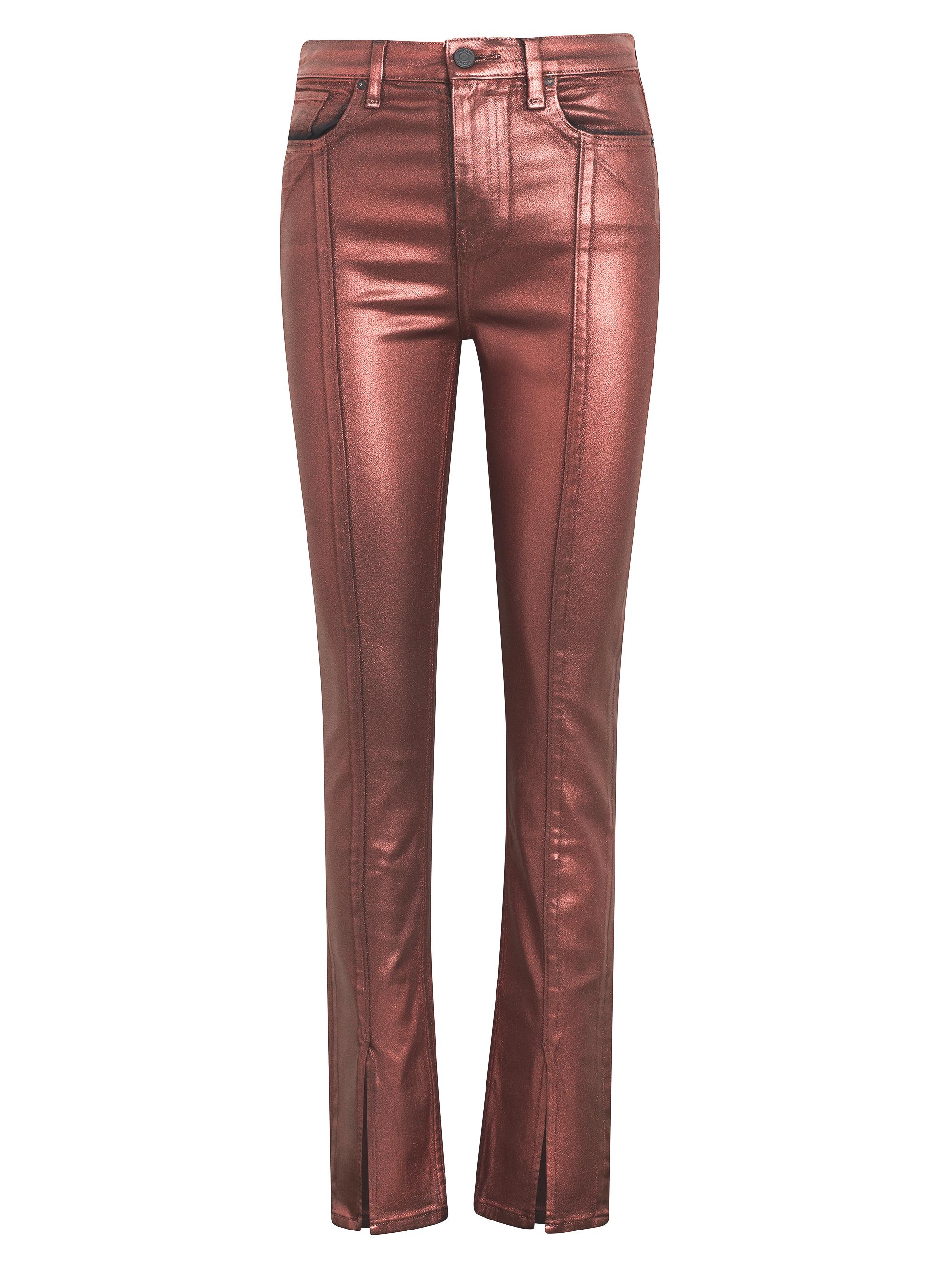 Hudson Jeans Women's Harlow Coated Metallic Pants - Cinnamon Glitter