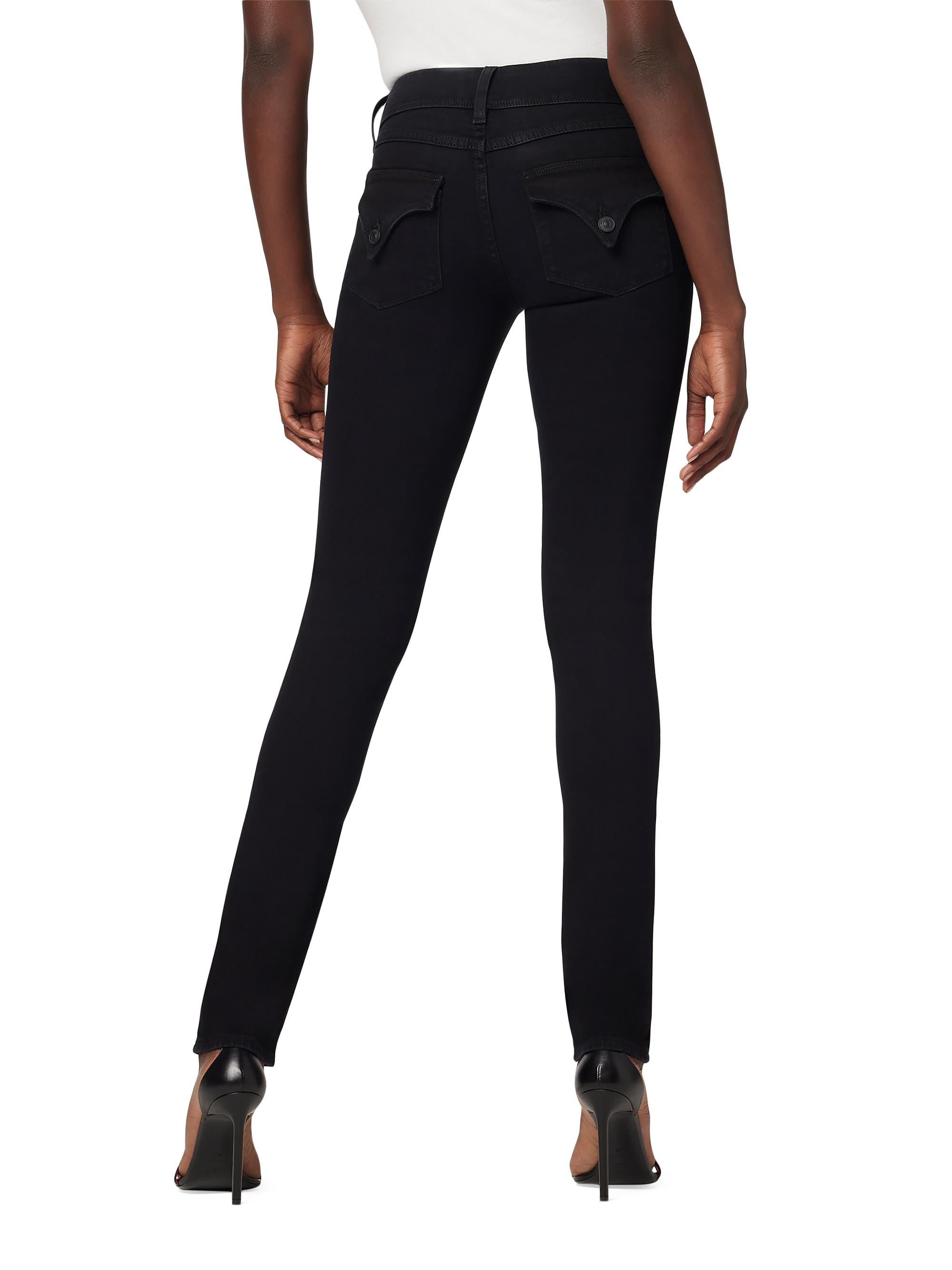 Hudson Jeans Women's Collin Mid-Rise Skinny Jeans - Black - detail view in Black