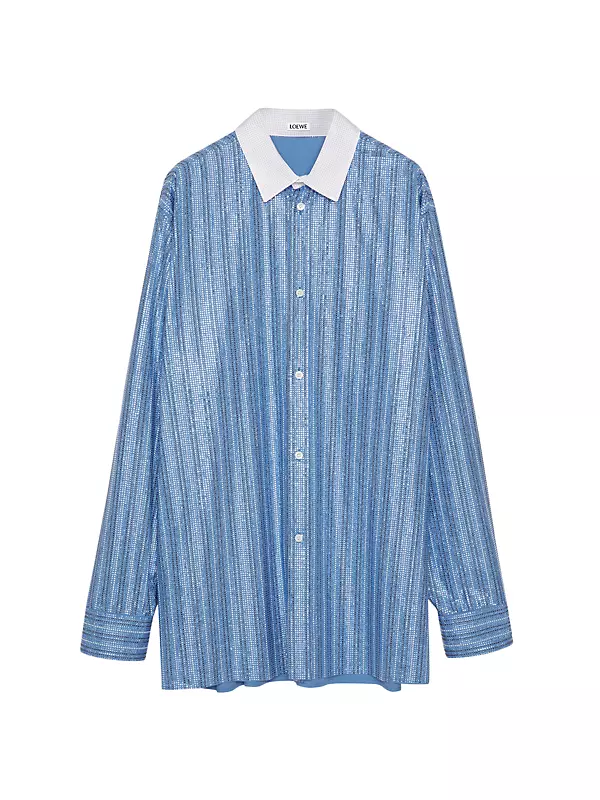 Shop LOEWE Embellished Cotton Long-Sleeve Shirt | Saks Fifth Avenue