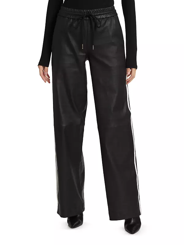 Black Leather Baggy Cargo Trousers – SPRWMN