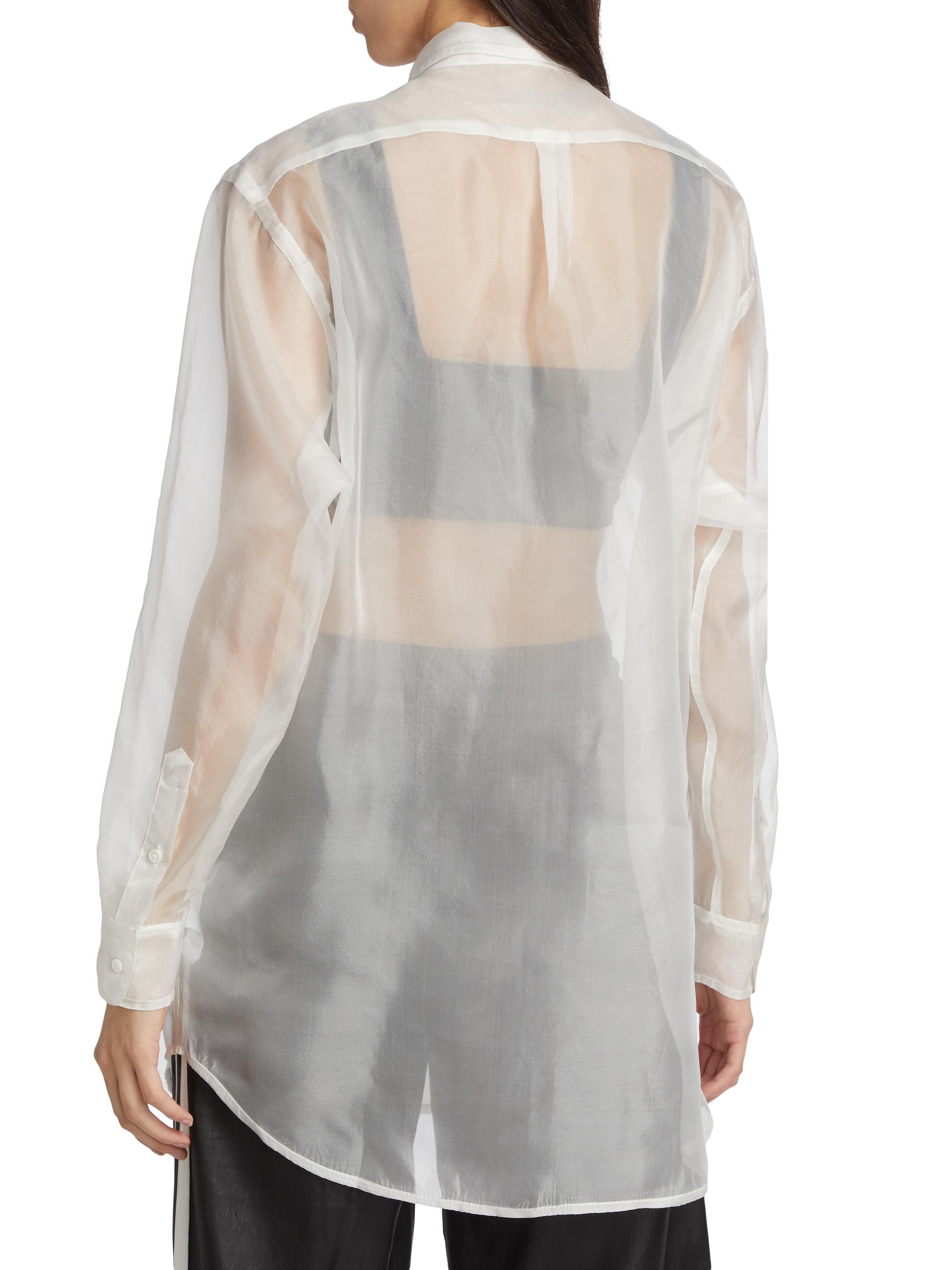 SPRWMN Oversized Sheer Button-Front Shirt | Saks Fifth Avenue
