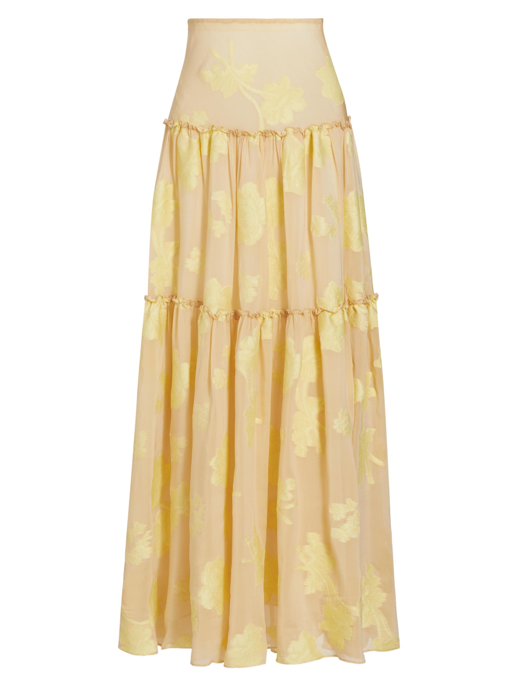 LoveShackFancy Women's Banti Floral Maxi Skirt - Daisy Yellow