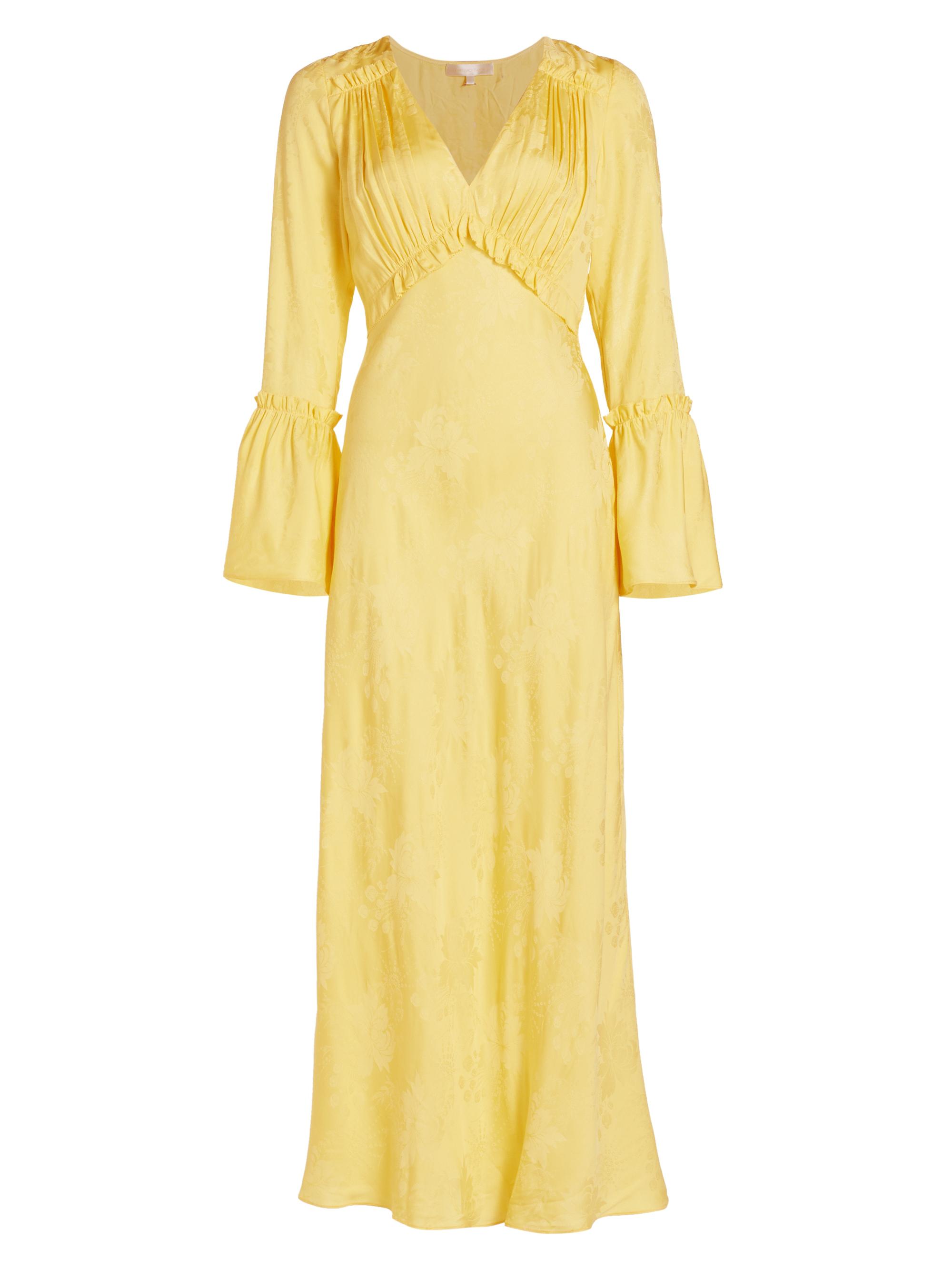 LoveShackFancy Women's Kalona Silk-Blend Jacquard Maxi Dress - Pastel Yellow