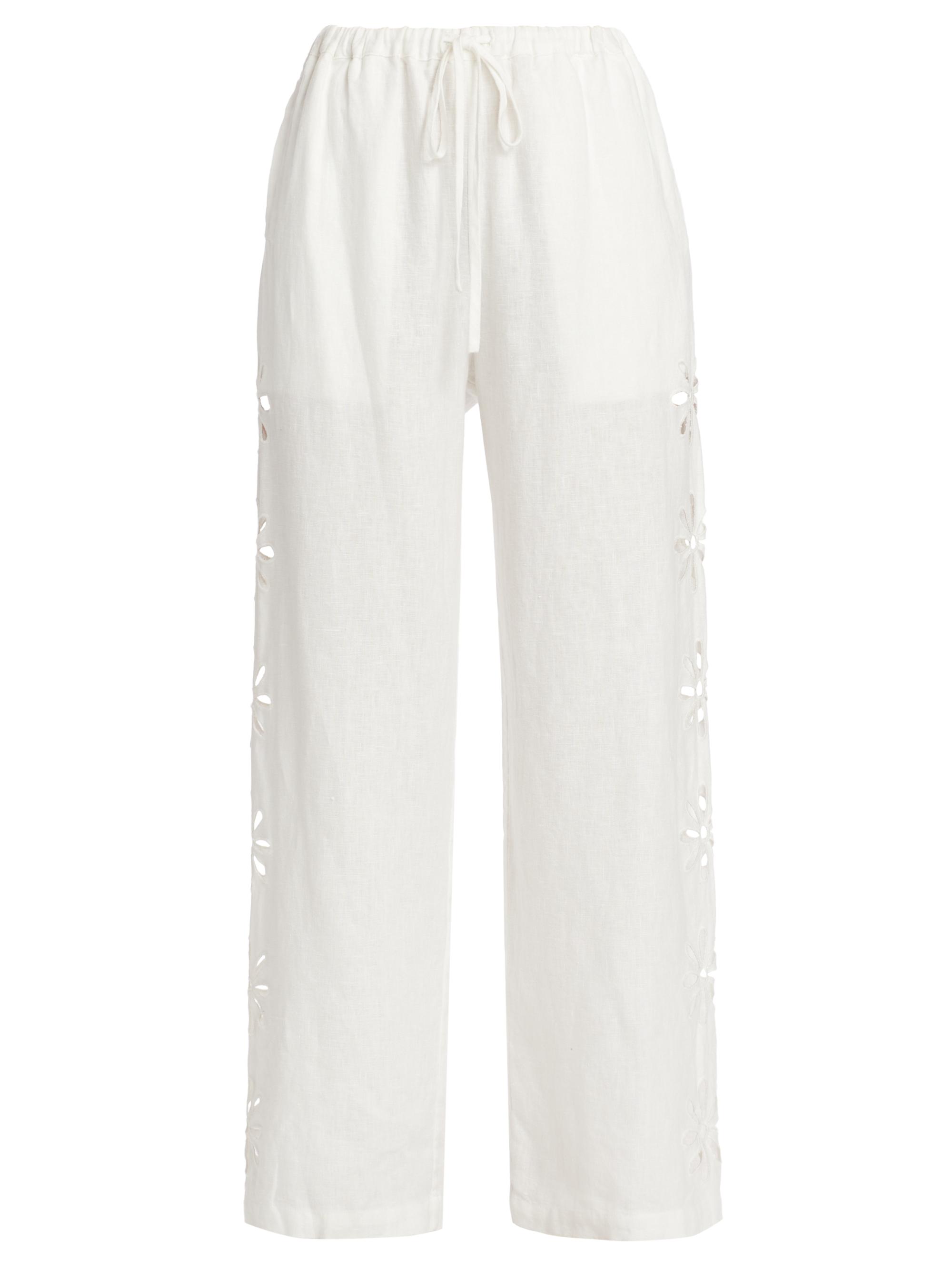 Rails Women's Emmie Eyelet Linen Pants - White Eyelet